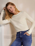 Aimee Pointelle-Pullover-Naturweiß