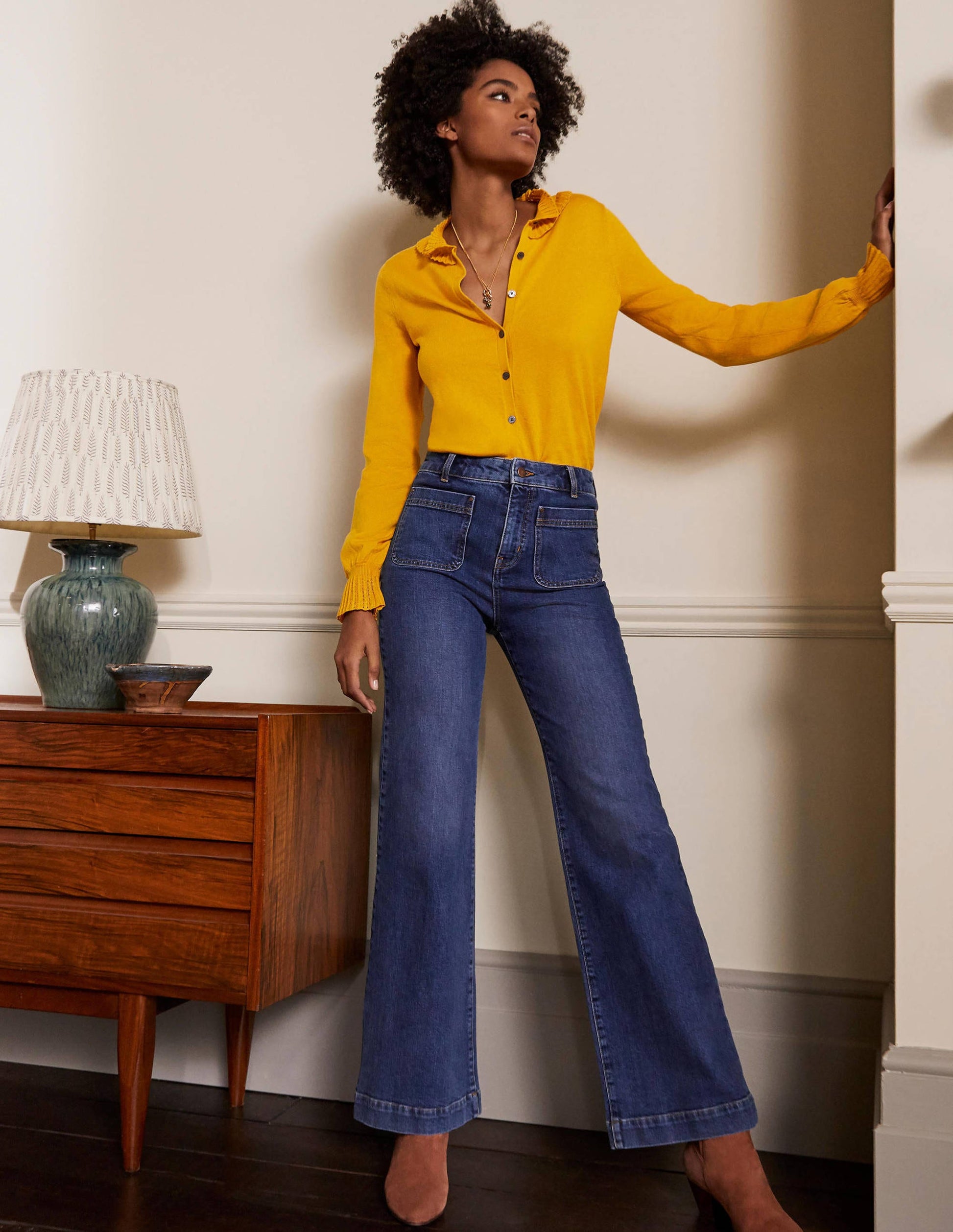 Frederica Pointelle-Cardigan-Sonnengelb-4