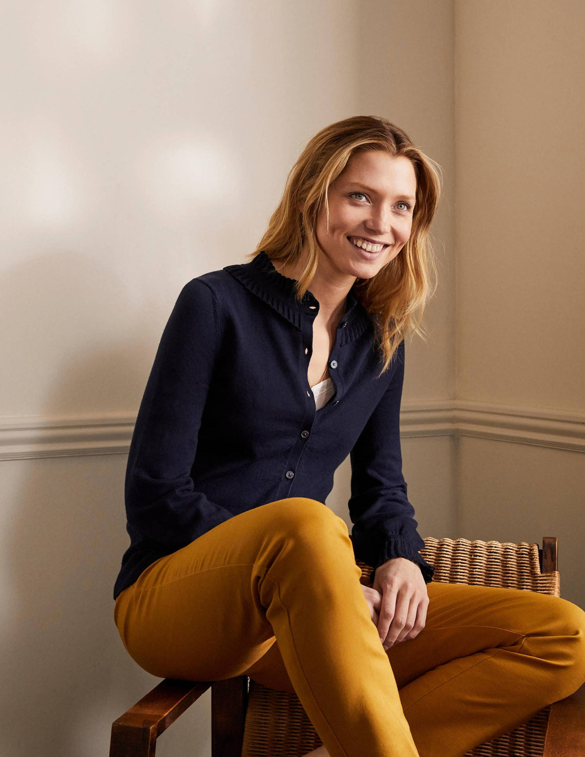 Frederica Pointelle-Cardigan-Marineblau - Image 1