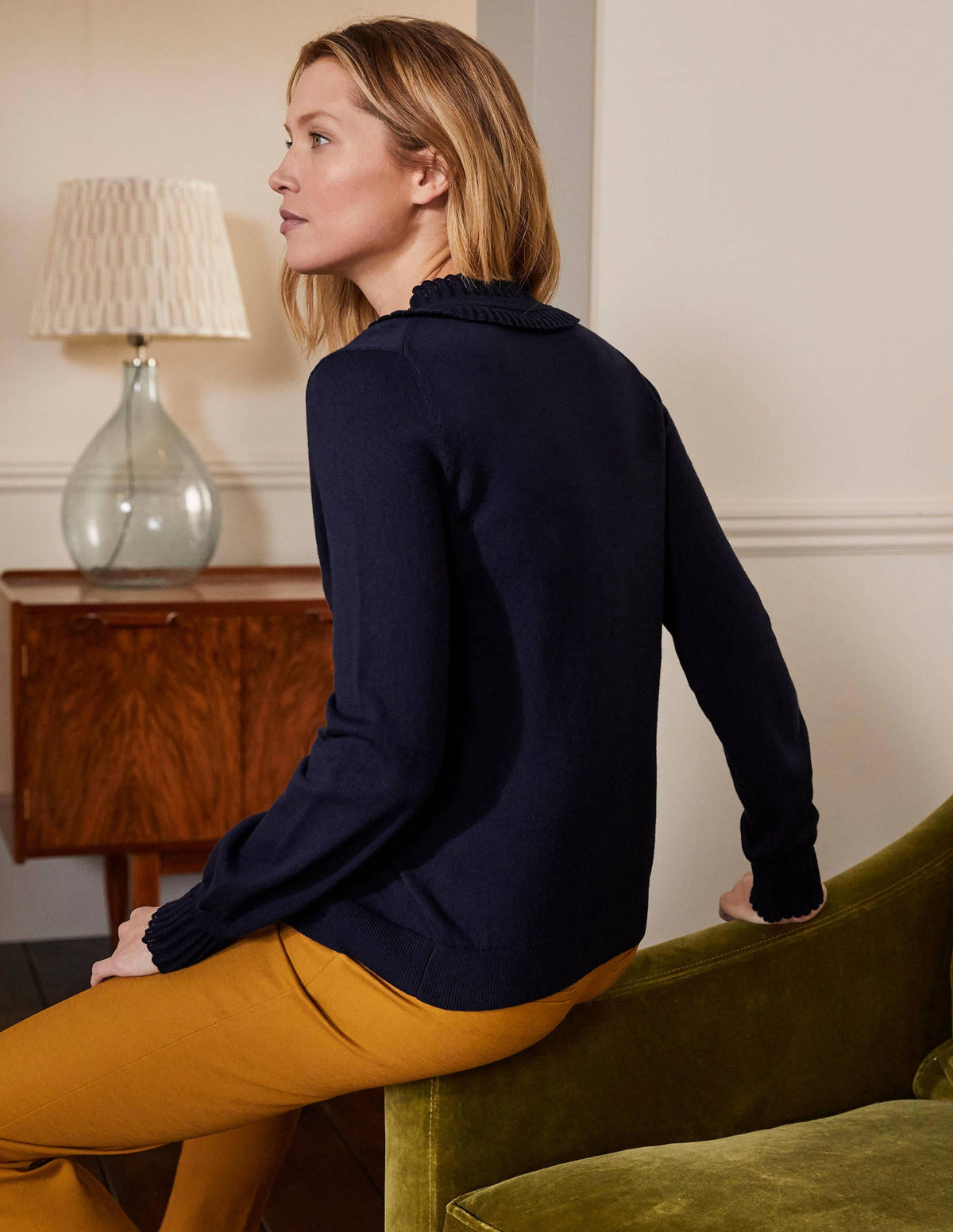 Frederica Pointelle-Cardigan-Marineblau - Image 3