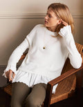 Catherine Woven Fluffy Jumper-Ivory