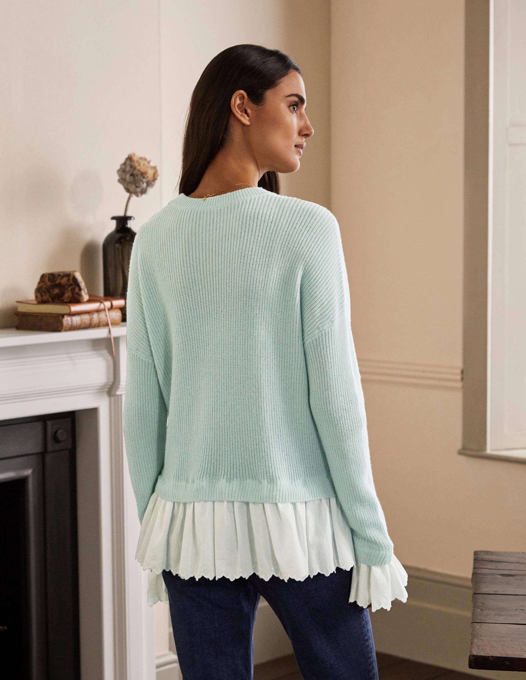 Catherine Flauschiger Webpullover-Seeblau - Image 3