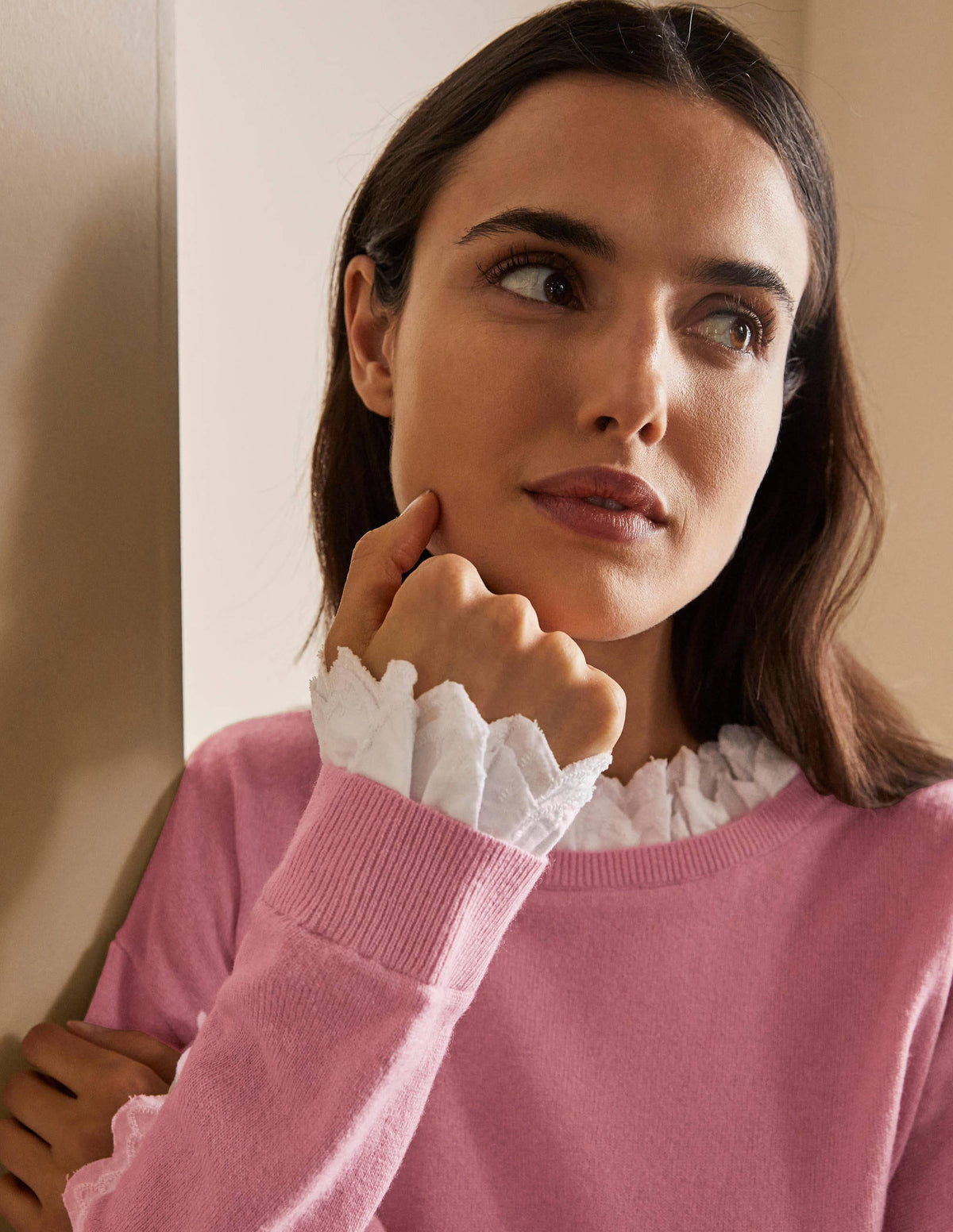 Lydia Webpullover mit Rüschen-Kirschblütenrosa-2