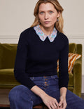 Pull Colette avec col-Bleu marine