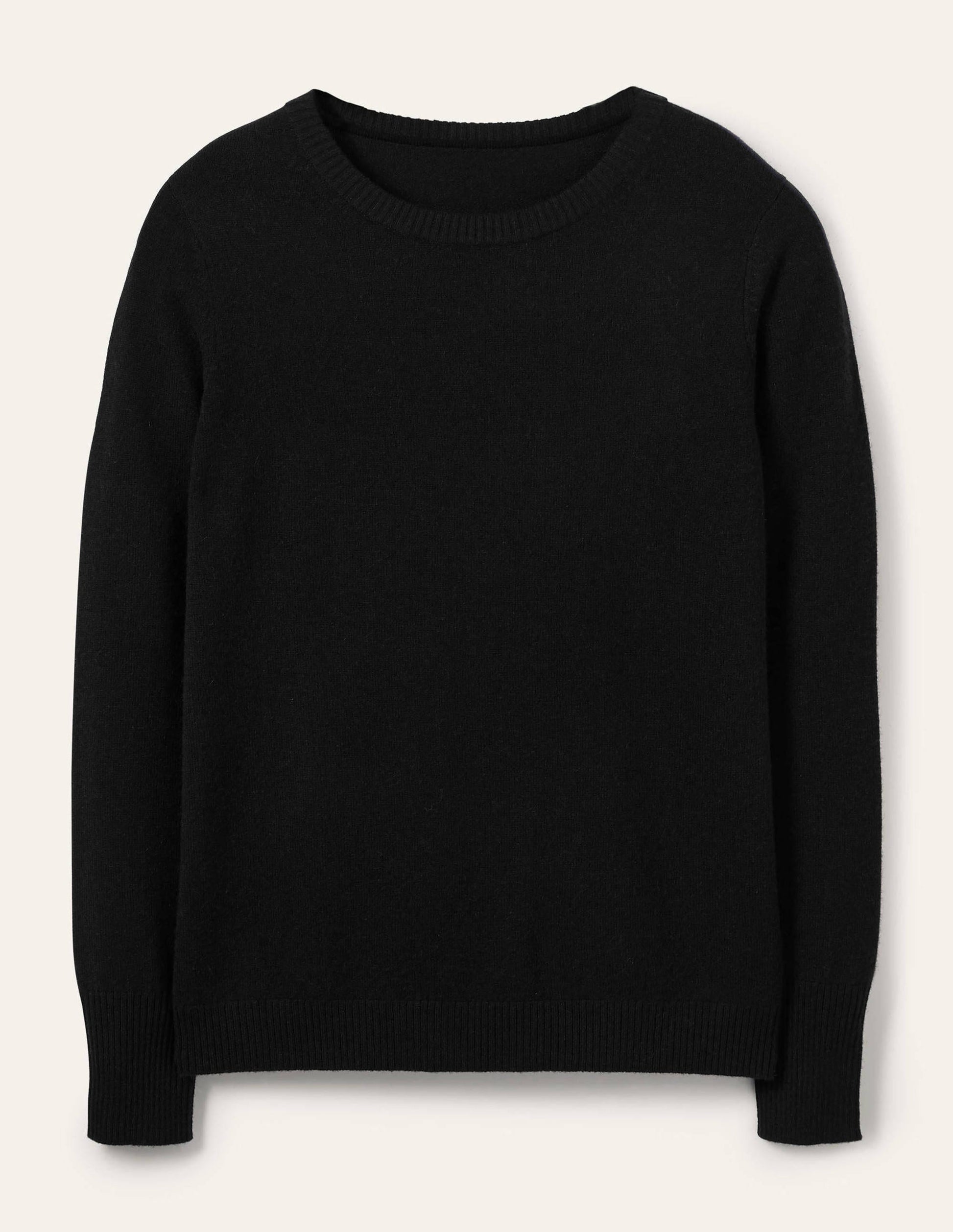 Kaschmirpullover mit Rundhalsausschnitt-Schwarz-5