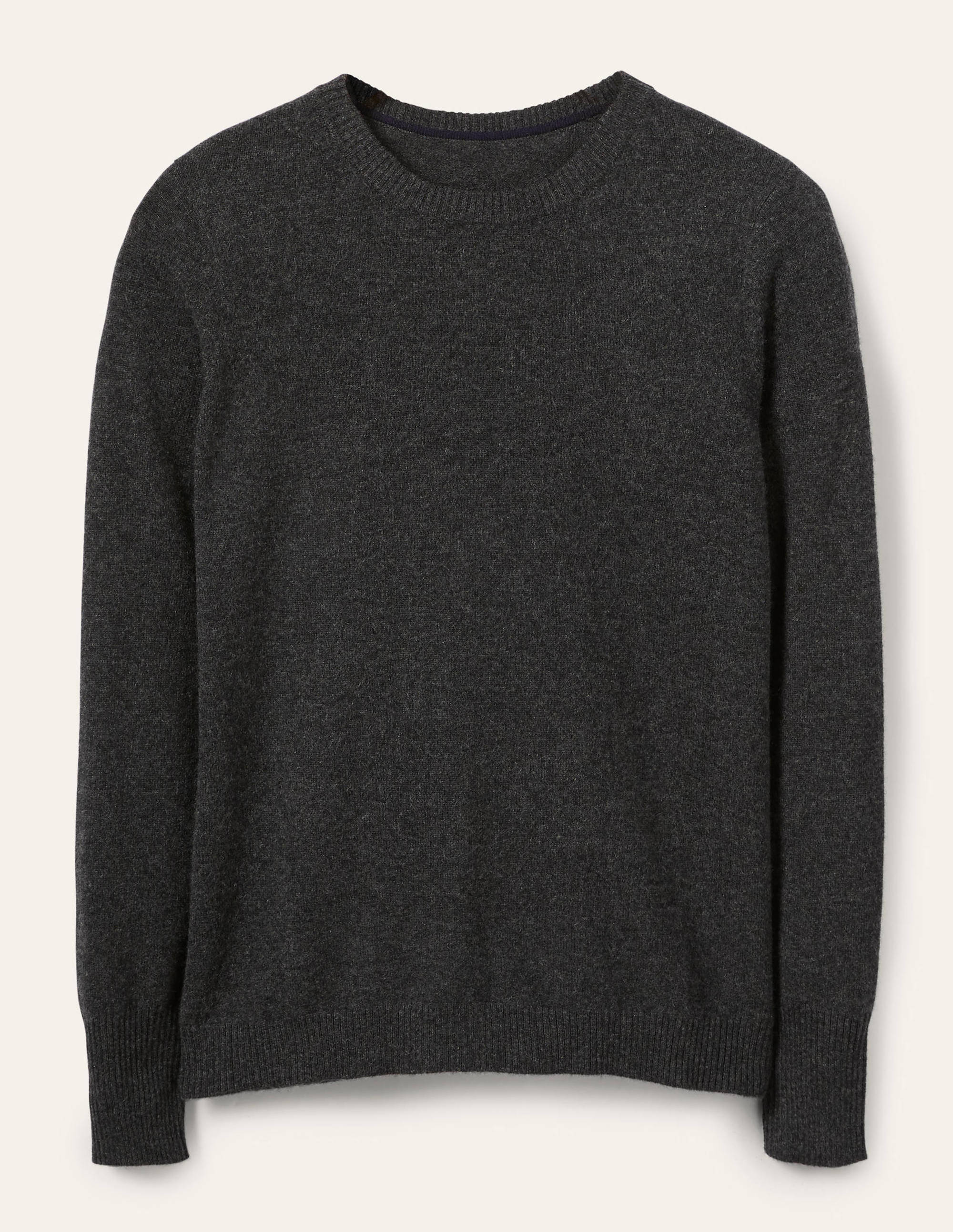 Kaschmirpullover mit Rundhalsausschnitt-Anthrazit Melange - Image 5
