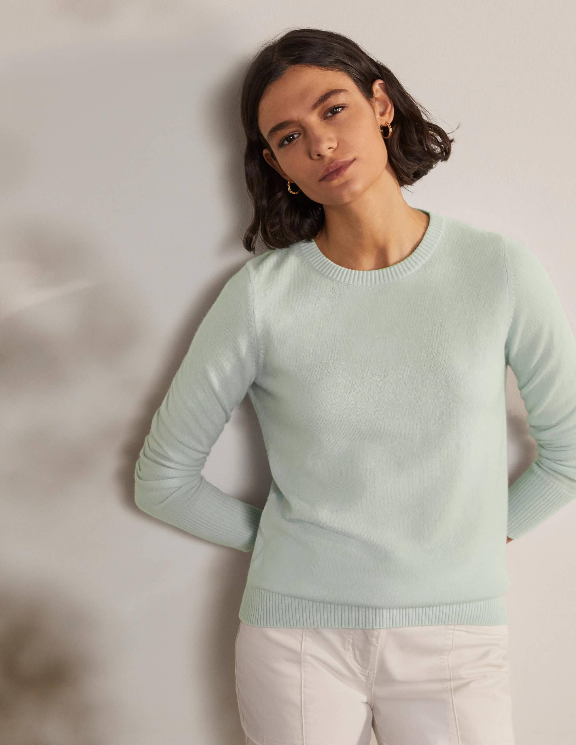 Kaschmirpullover mit Rundhalsausschnitt-Aquamarinblau - Image 1