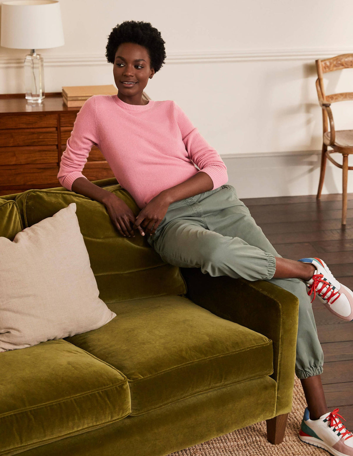 Pull col rond en cachemire-Rose quartz - Image 4