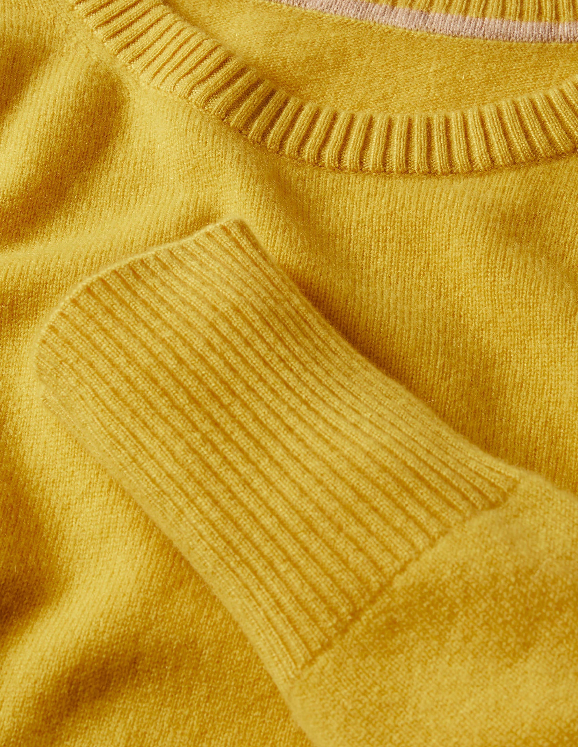 Kaschmirpullover mit Rundhalsausschnitt-Zitronengelb - Image 6