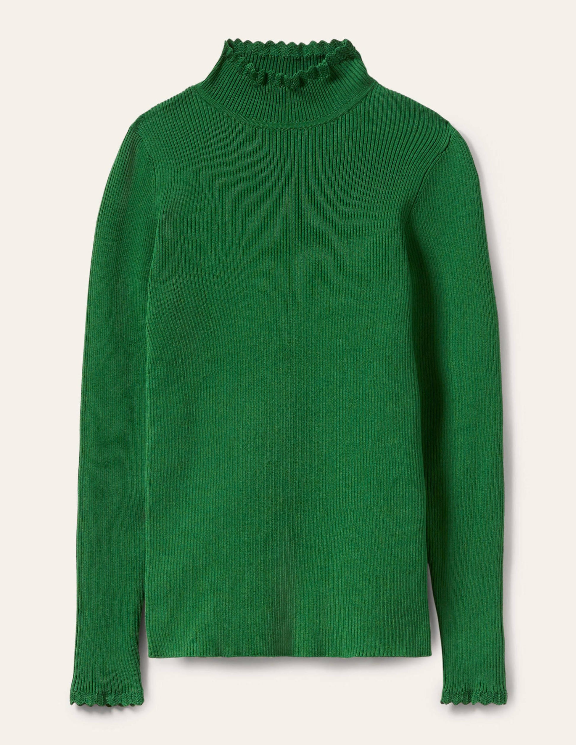 Scallop High Neck Jumper-Conifer-5