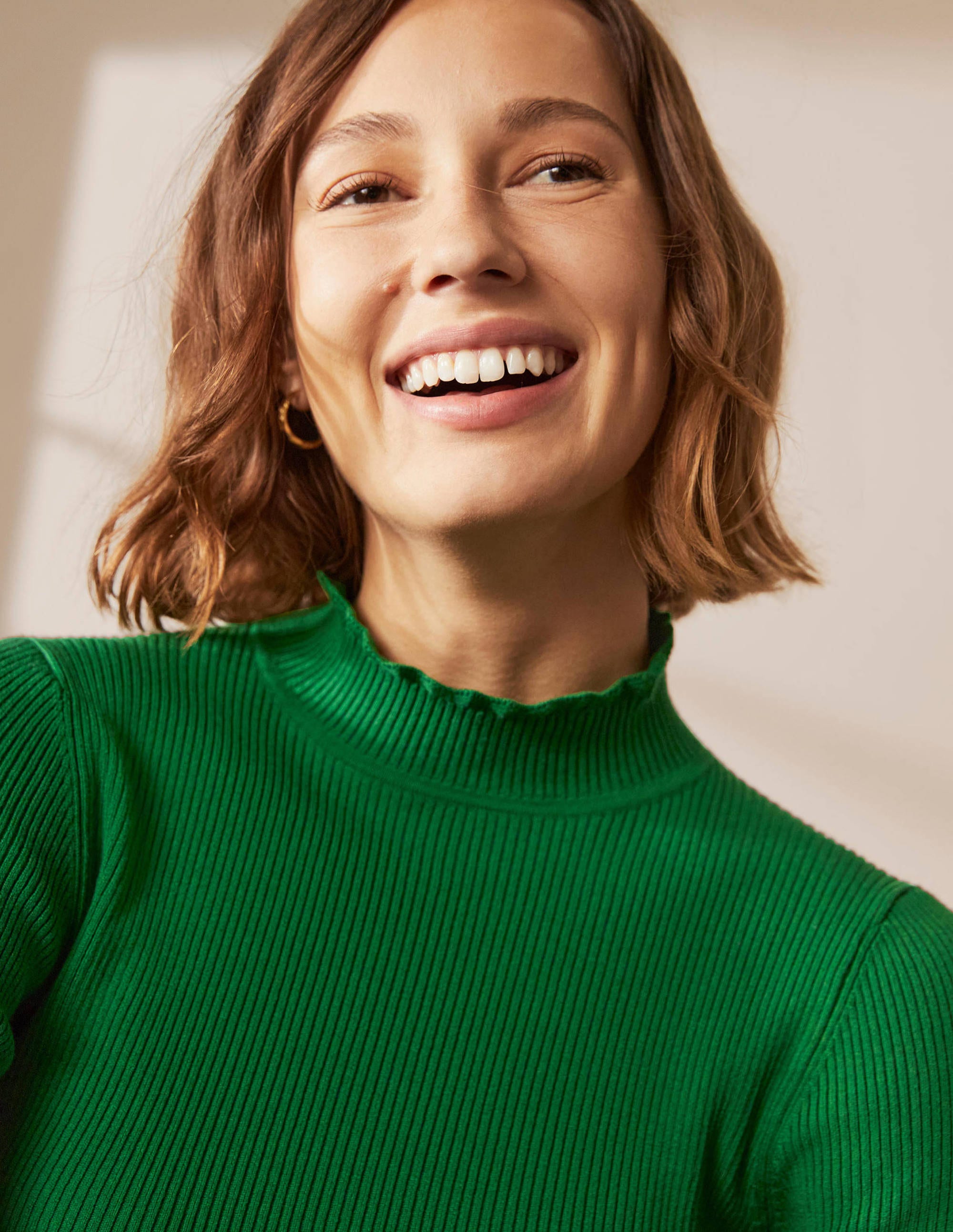 Scallop High Neck Jumper-Conifer - Image 2
