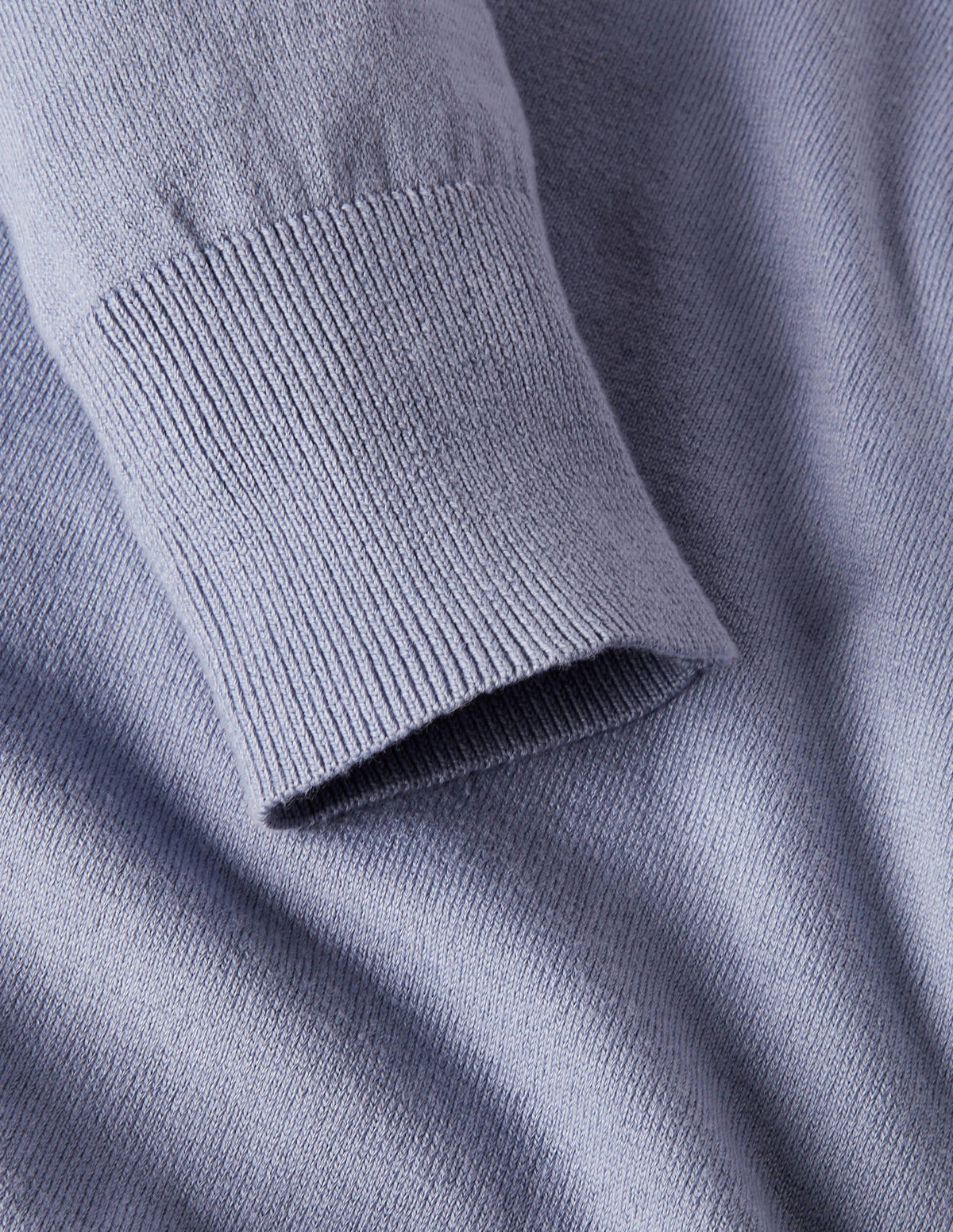 Baumwollpullover mit V-Ausschnitt-Flussblau-6