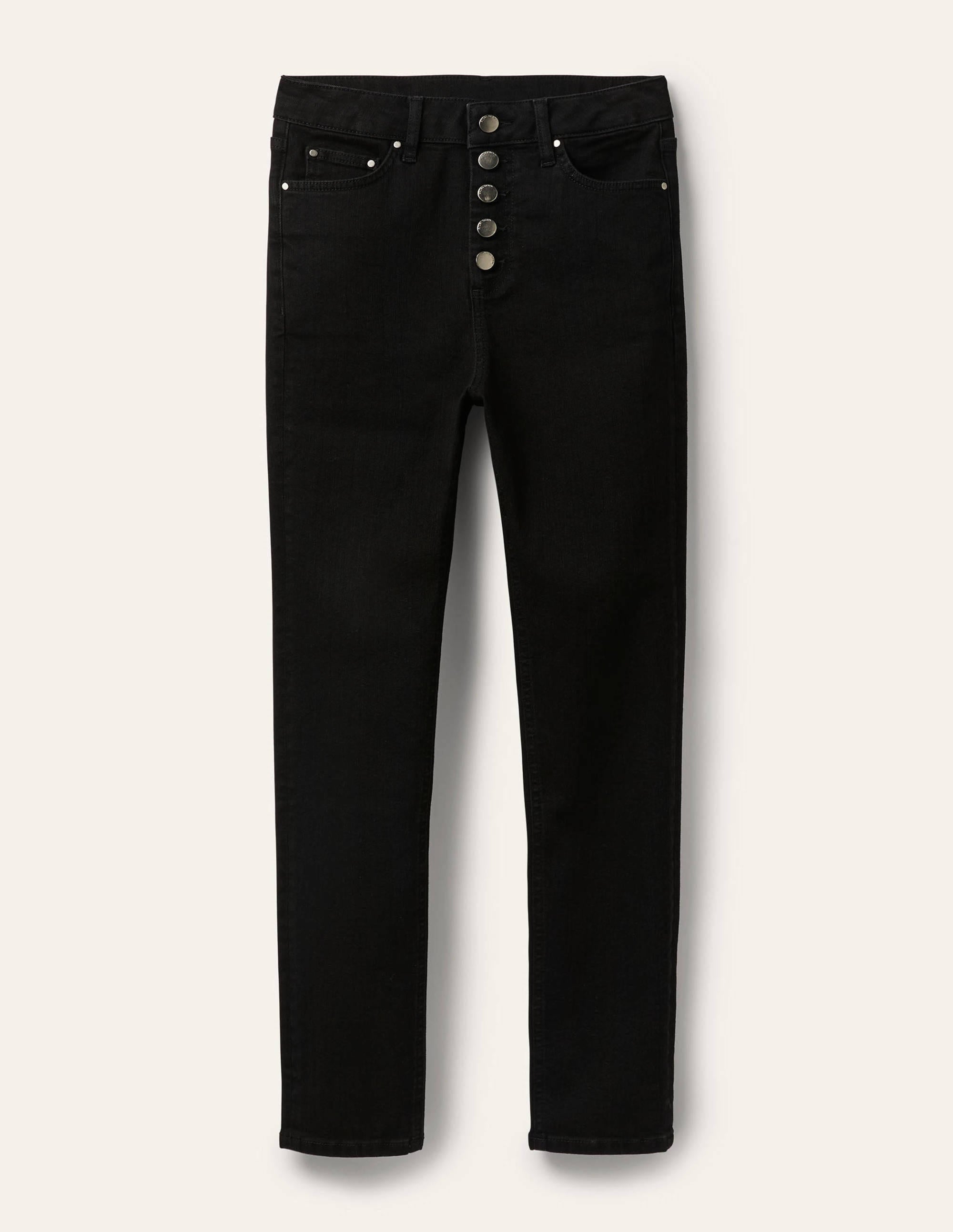 Röhrenjeans mit Knopfleiste-Schwarz - Image 5