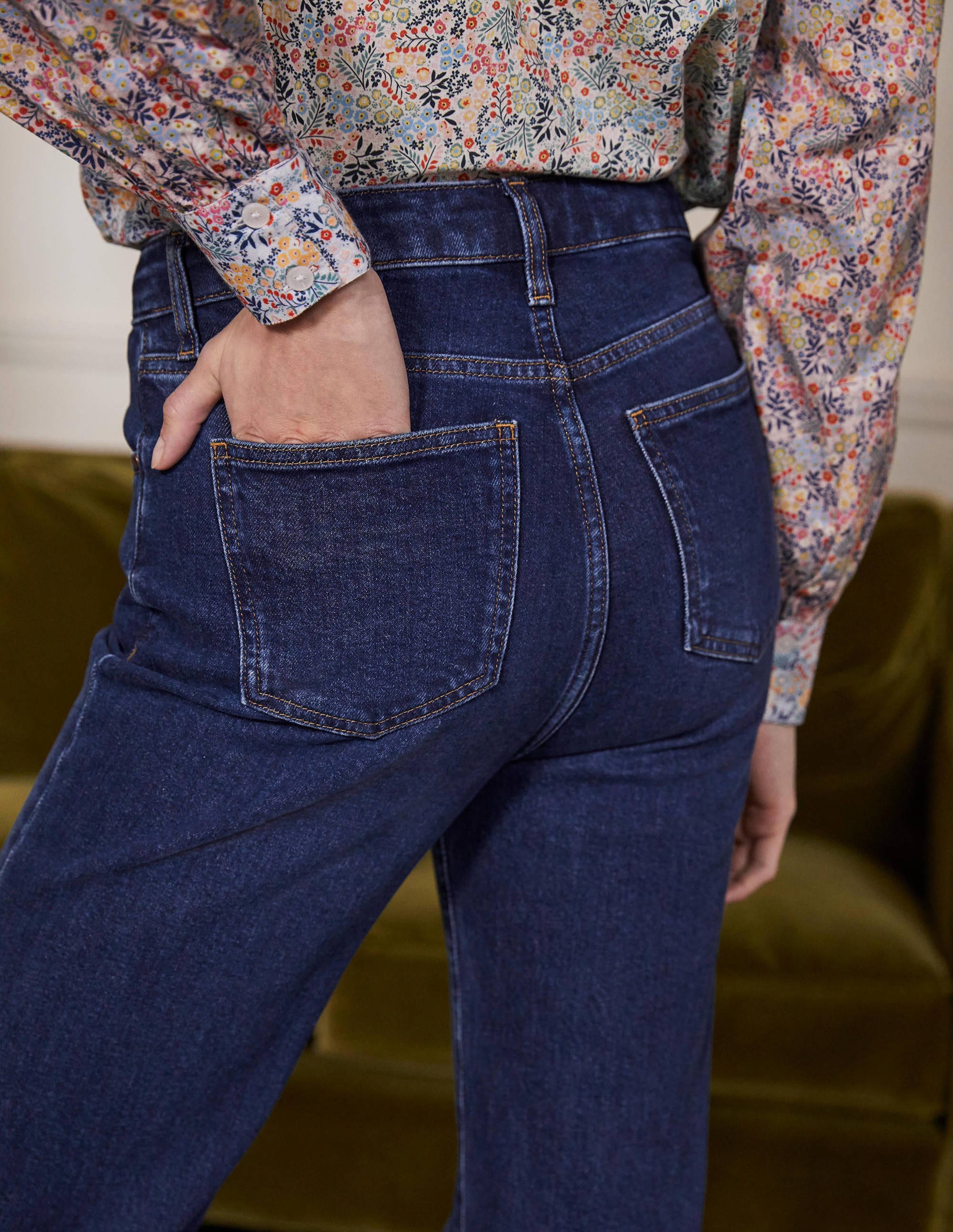 Button Fly Relaxed Flares-Dark Vintage - Image 3