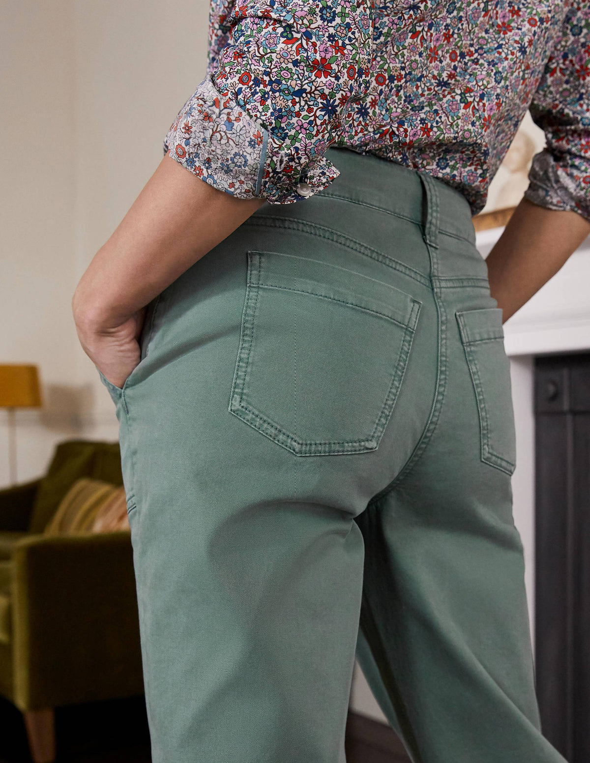 Relaxed Chino Trousers-Heath-4
