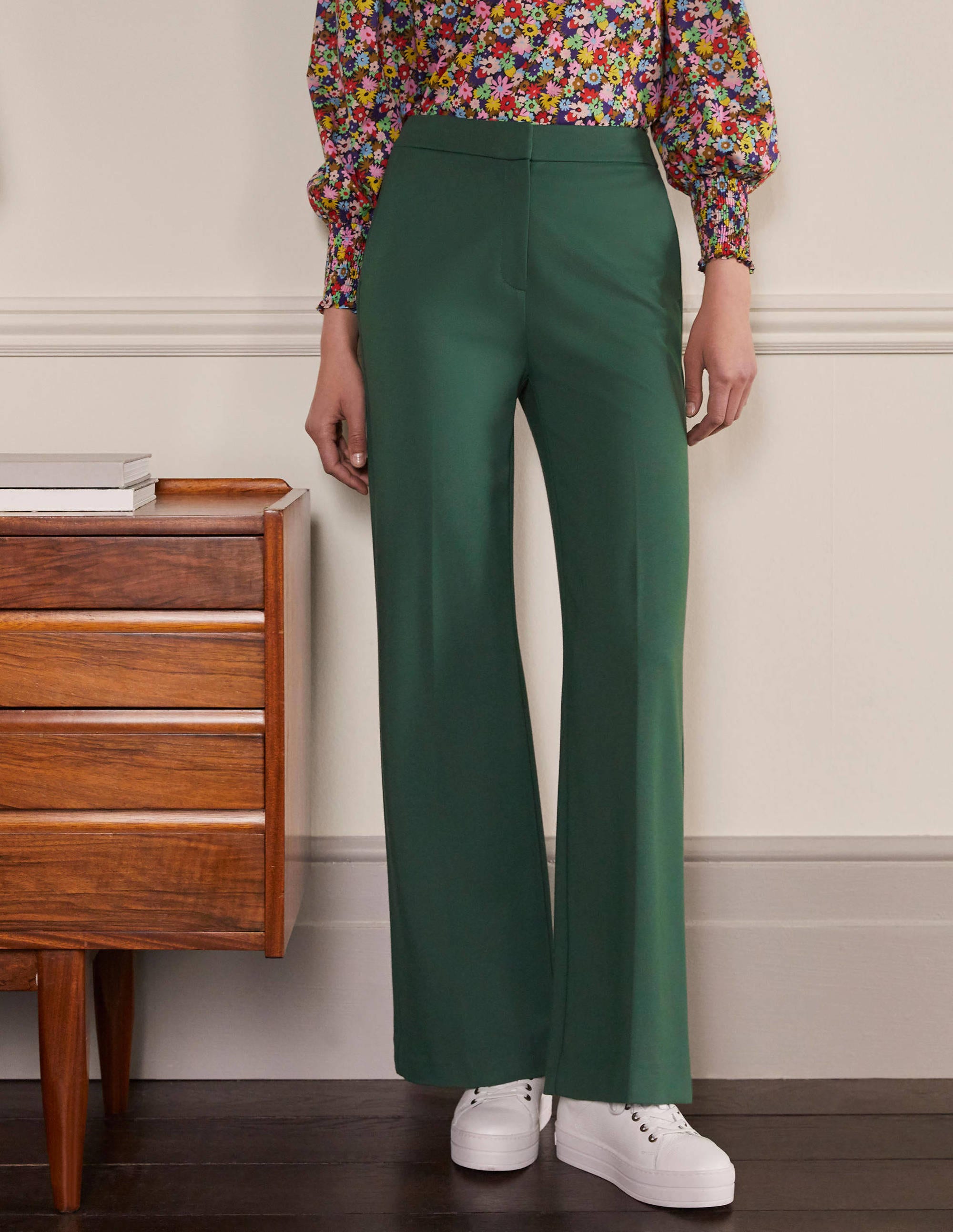 Westbourne Ponte Trousers-Palm Leaf - Image 1