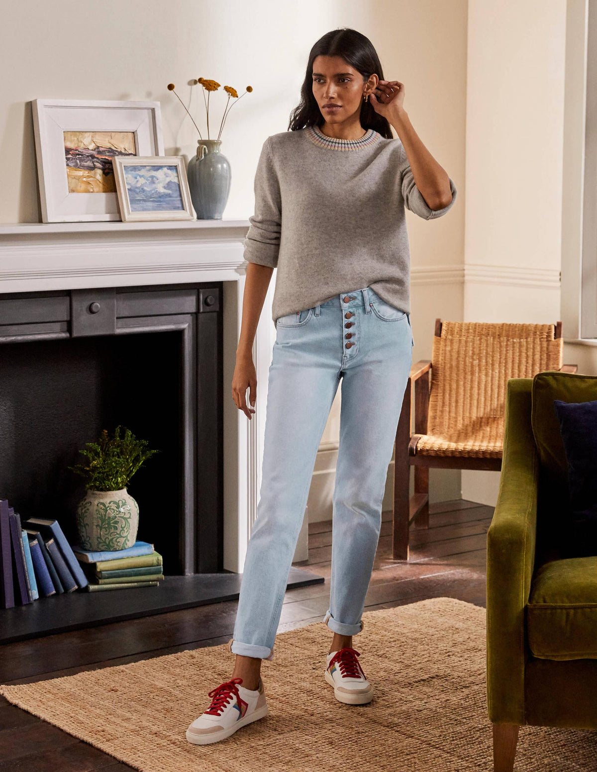 Girlfriend-Jeans-Blau, Helle Waschung - Image 5