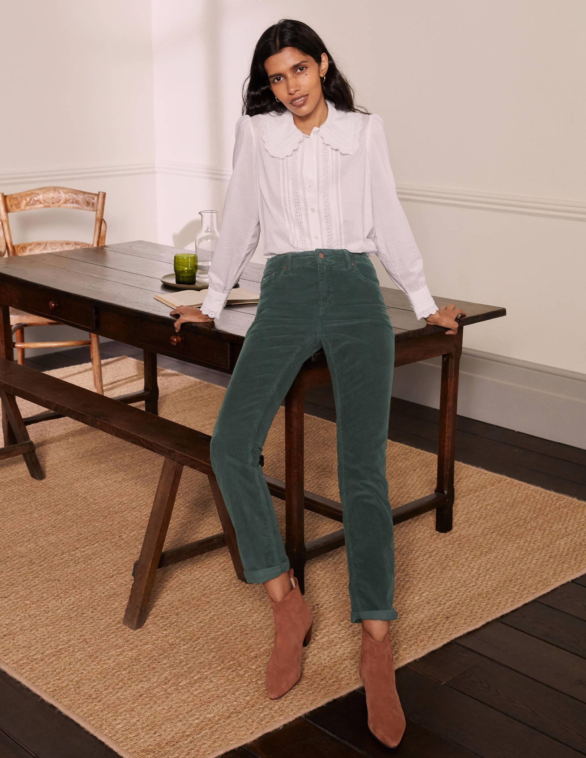 Schmale Cord-Jeans mit geradem Bein-Wellington-Grün - Image 4