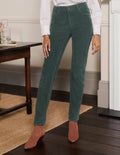 Schmale Cord-Jeans mit geradem Bein-Wellington-Grün