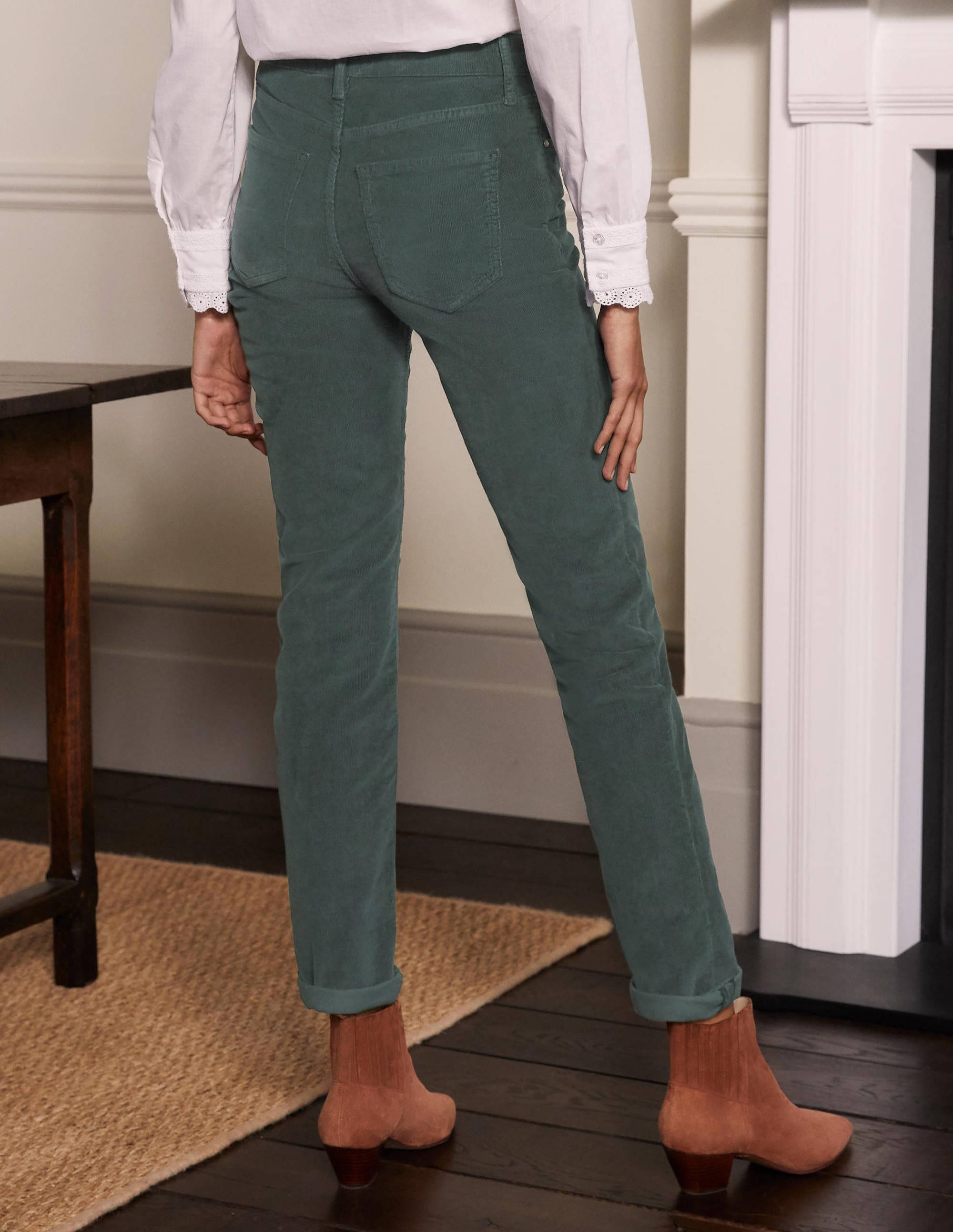 Schmale Cord-Jeans mit geradem Bein-Wellington-Grün - Image 2