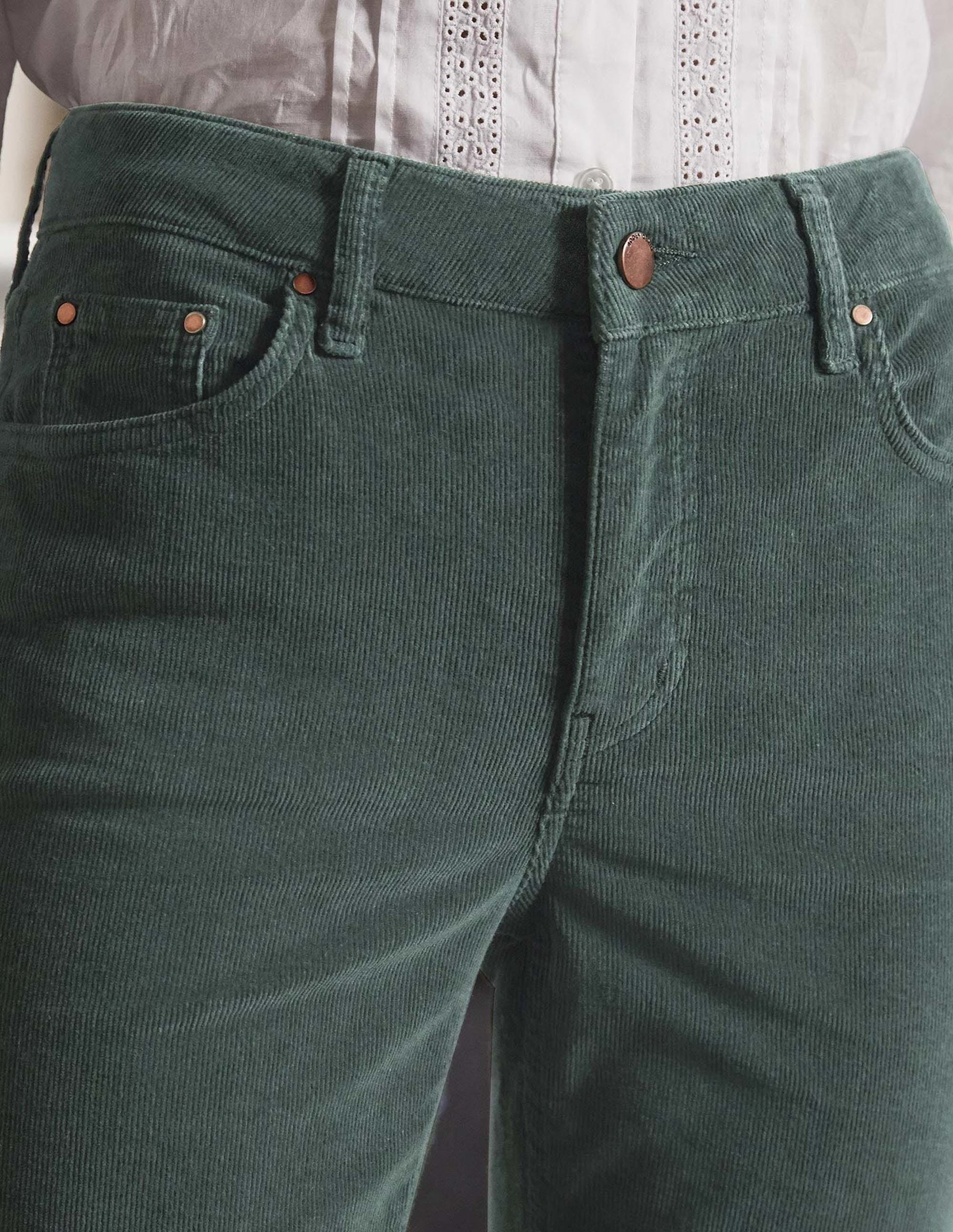 Schmale Cord-Jeans mit geradem Bein-Wellington-Grün-3