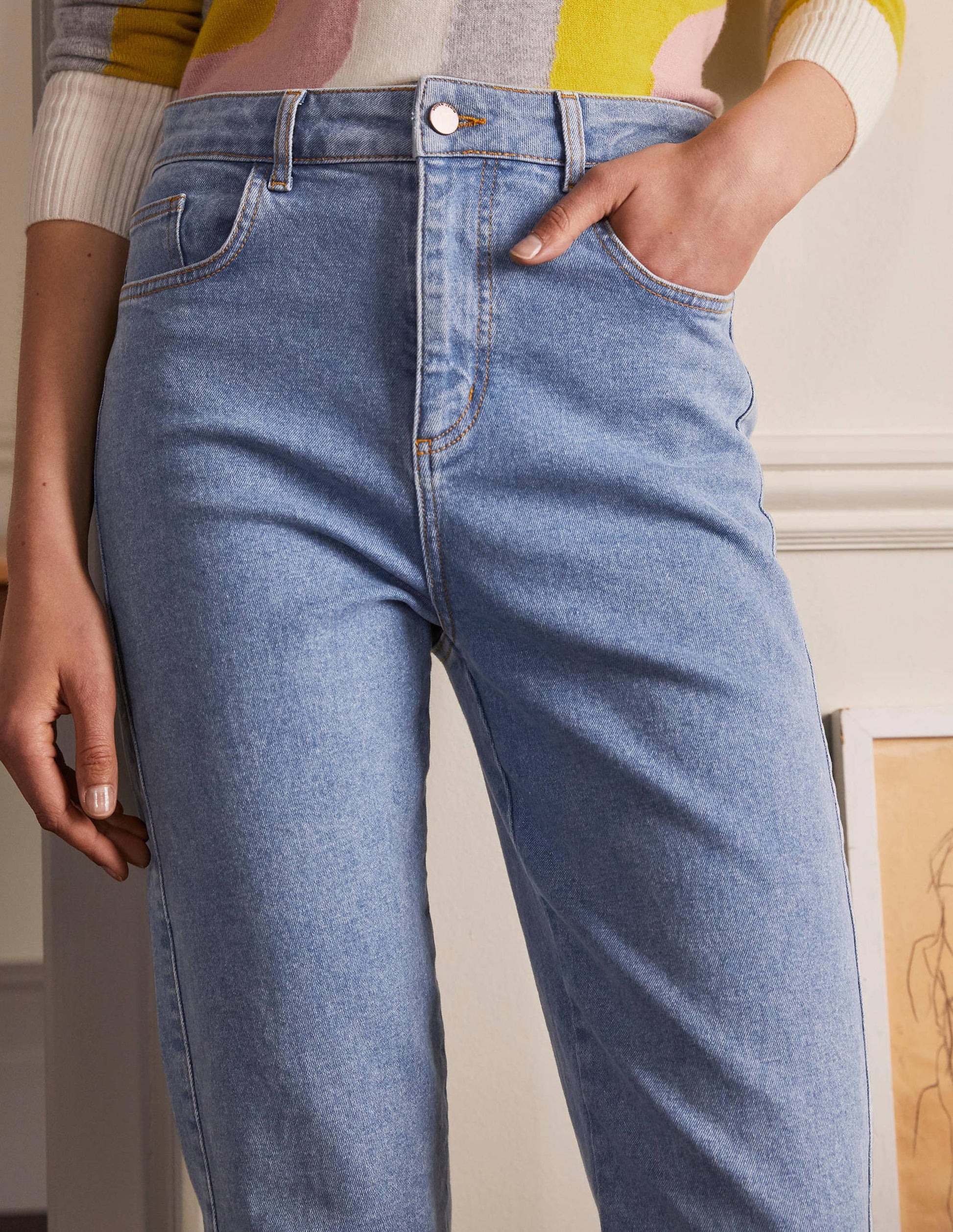 Jean ample-Denim vintage clair-1