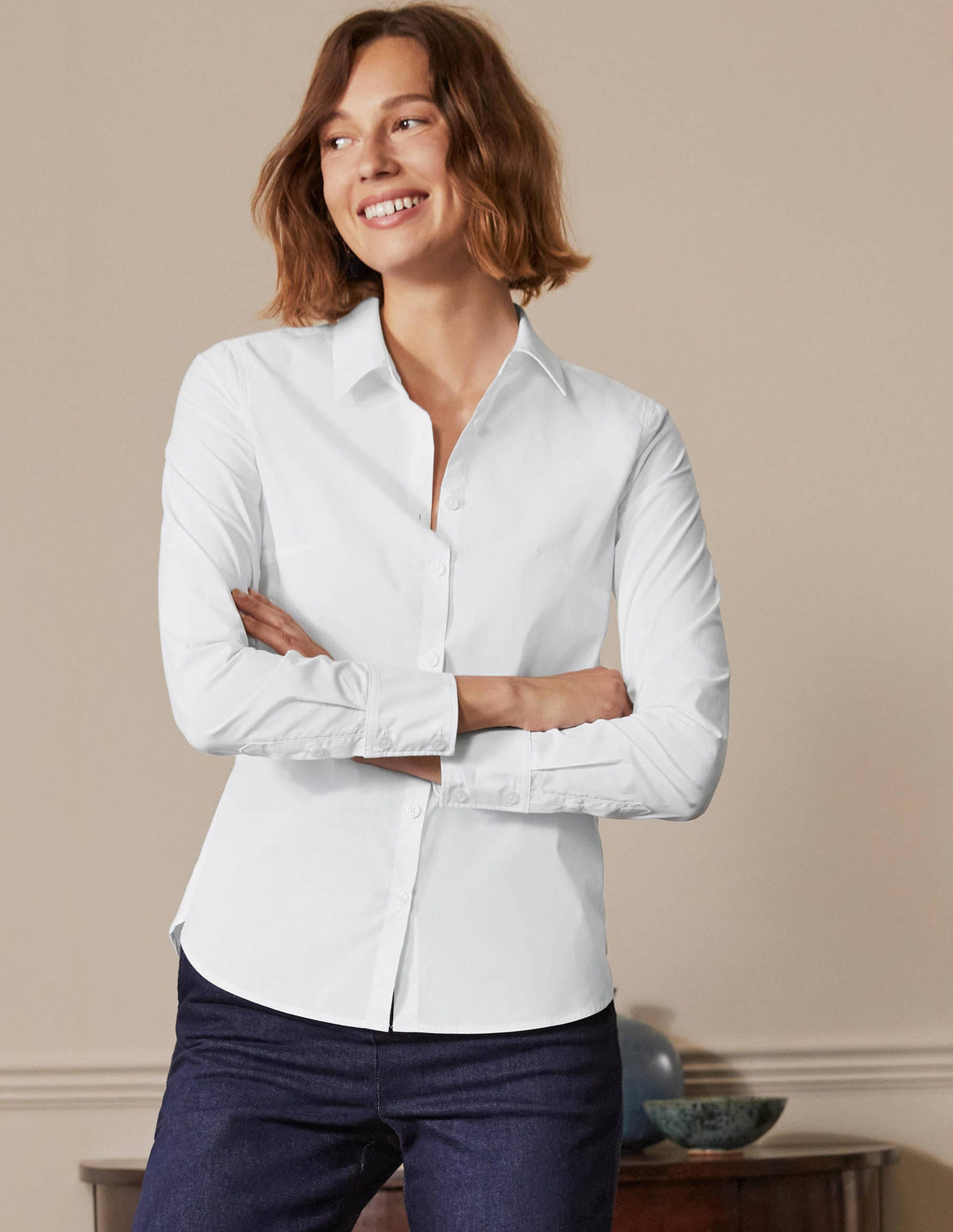 La chemise en coton-Blanc - Image 3