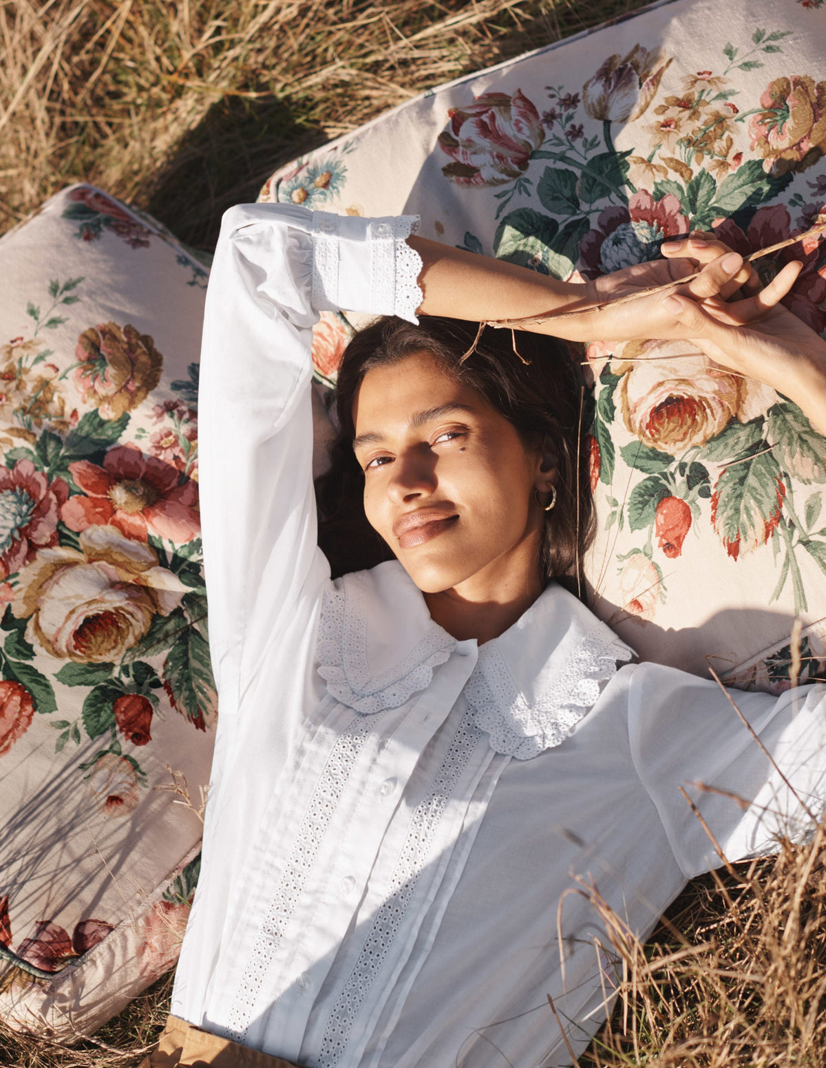 Chemise Clare à broderie anglaise-Blanc-5