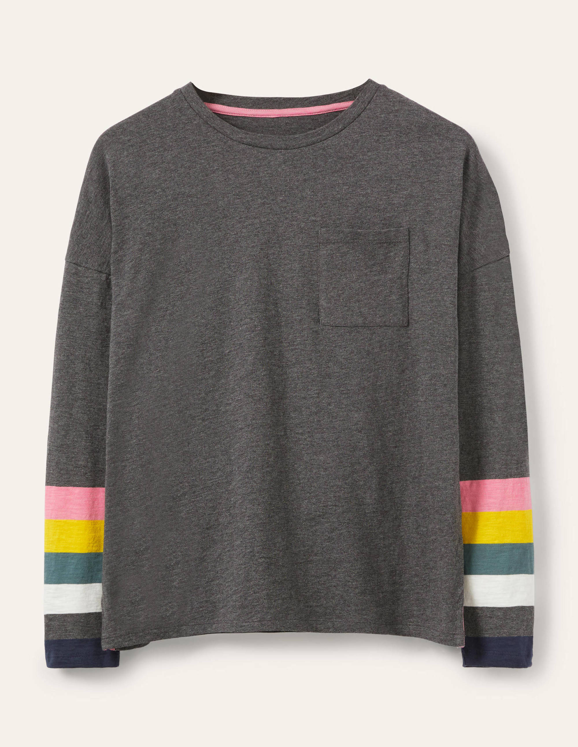 Kastenförmiges Jersey-T-Shirt-Anthrazit-Bündchen - Image 5