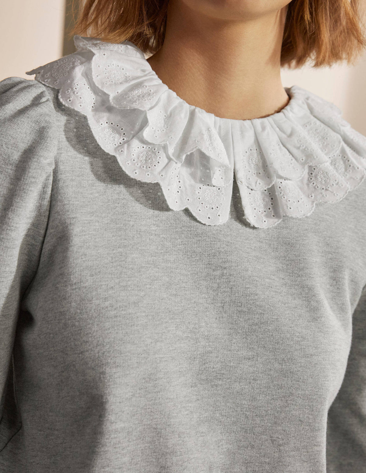 Hattie Collar Sweatshirt-Grey Marl - Image 1