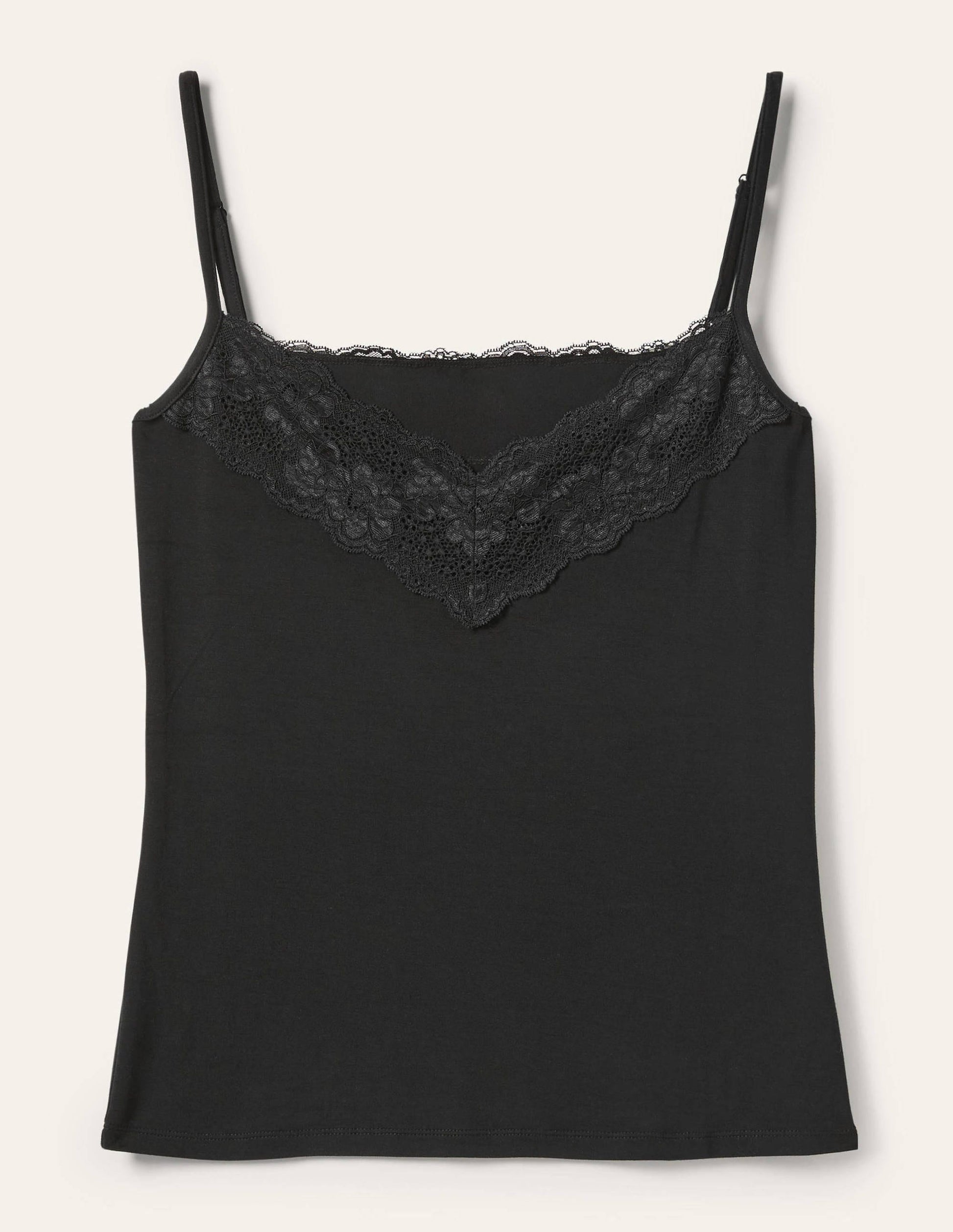 Trägerhemd mit Spitze-Schwarz-9