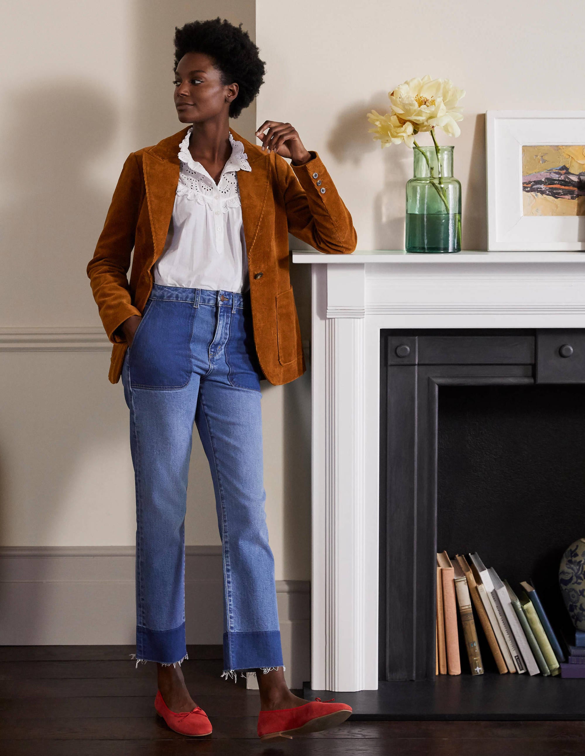 Victoria Cord Blazer-Ginger - Image 4