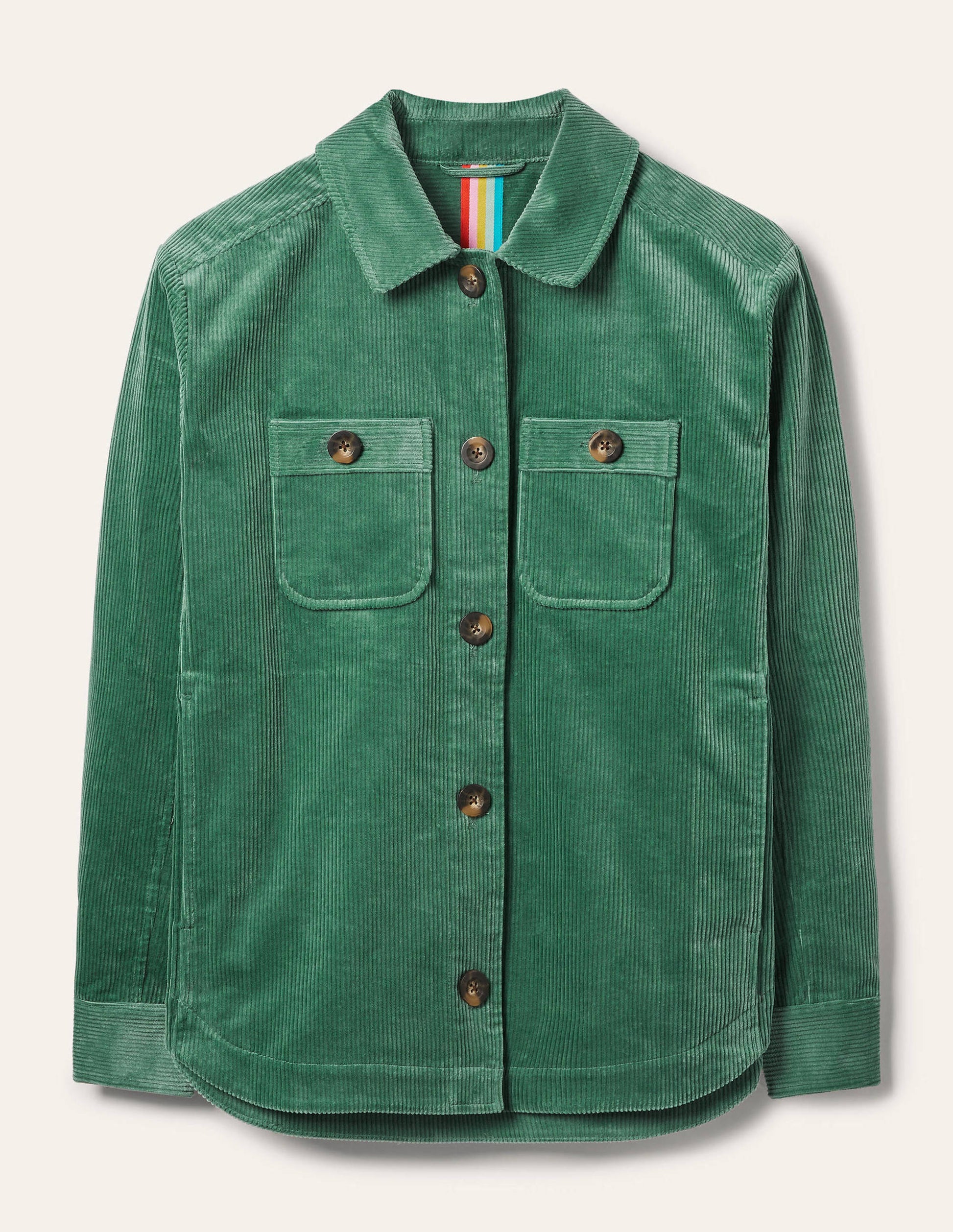 Veste-chemise en velours côtelé-Vert sauge-5