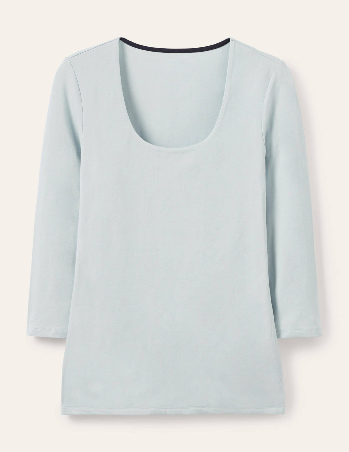 T-Shirt mit doppellagiger Vorderseite-Surfblau - Image 5