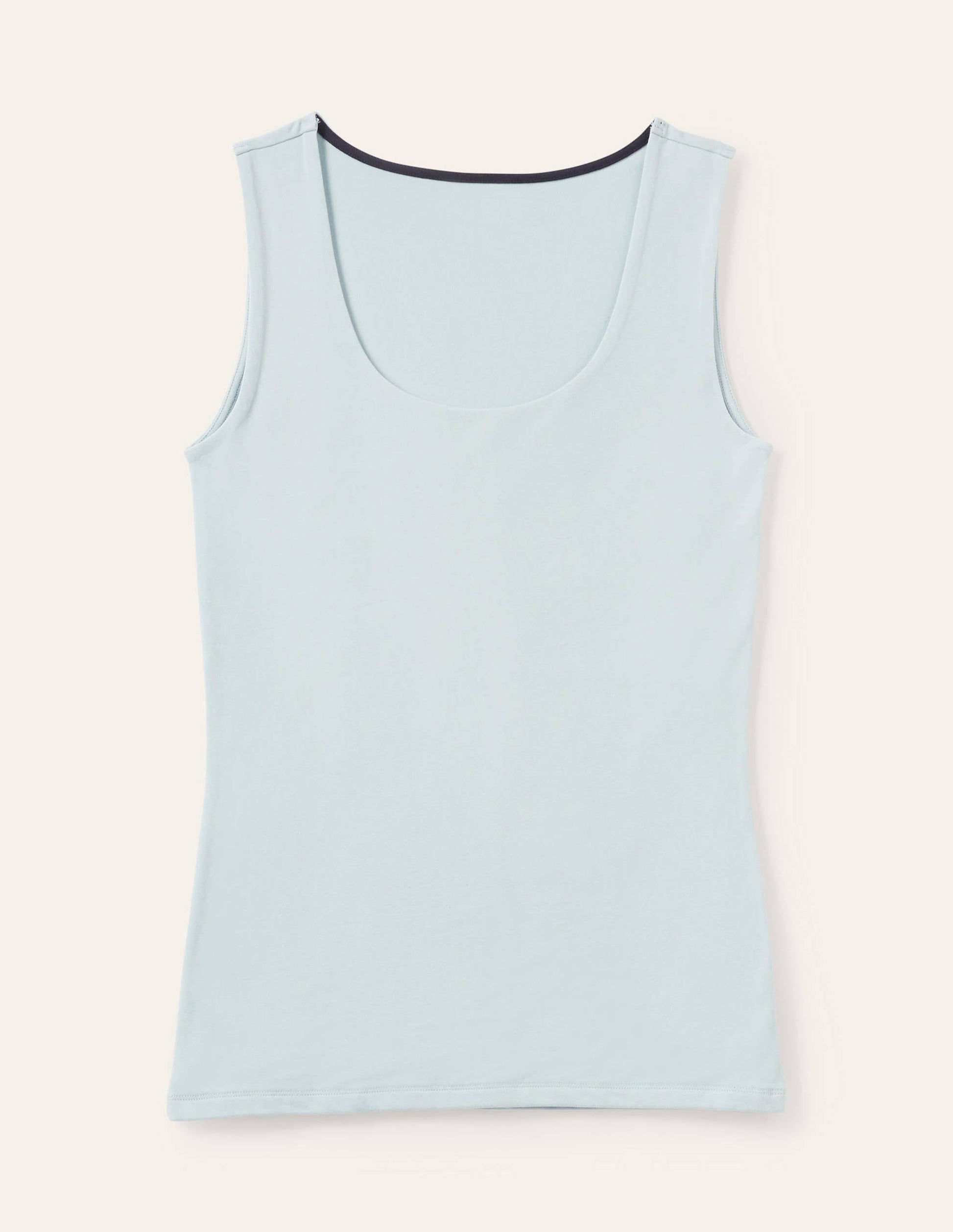 Doppellagiges Trägershirt-Surfblau-5
