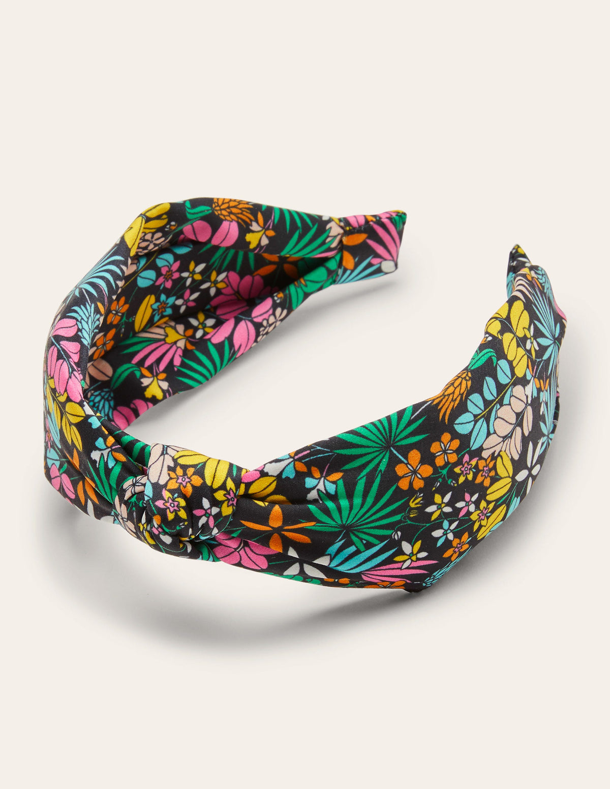 Haarband mit Knoten-Schwarz, Dschungelblumen - Image 1