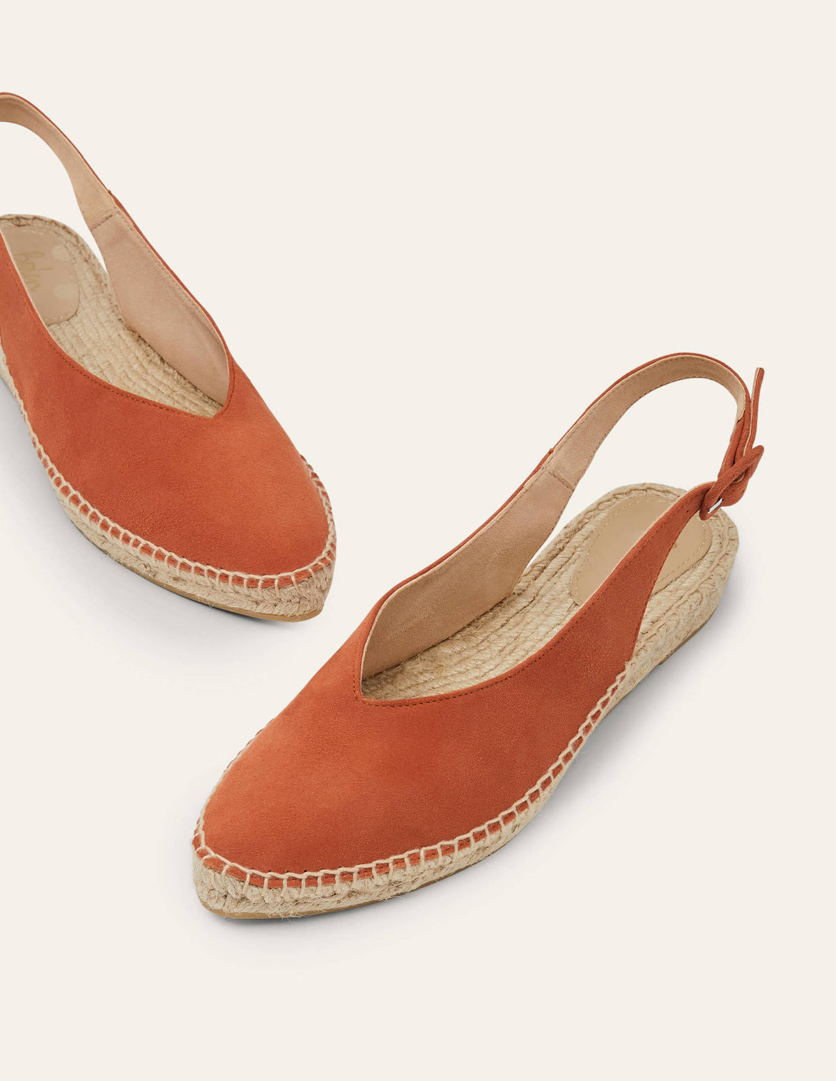 Sandales à bride arrière style espadrilles-Rouge cuivré - Image 1