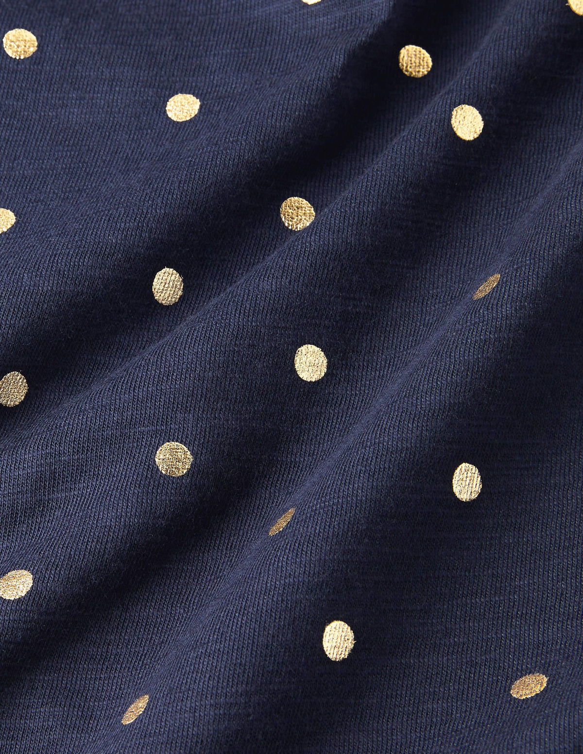 Romaine Stufenkleid aus Jersey-Navy/Gold, Polka-Tupfen - Image 5