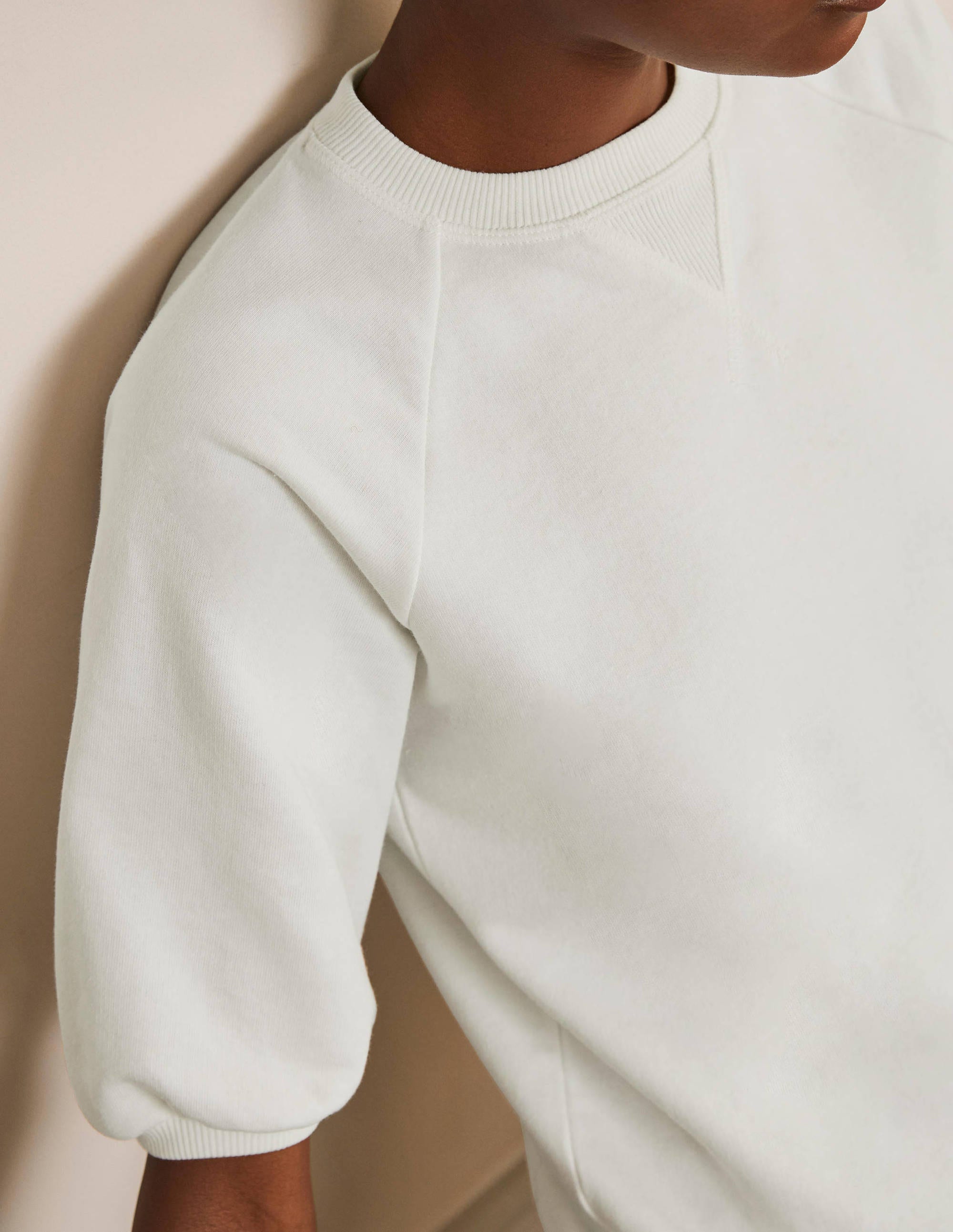 Sweatshirt mit kurzen Puffärmeln-Naturweiß - Image 4
