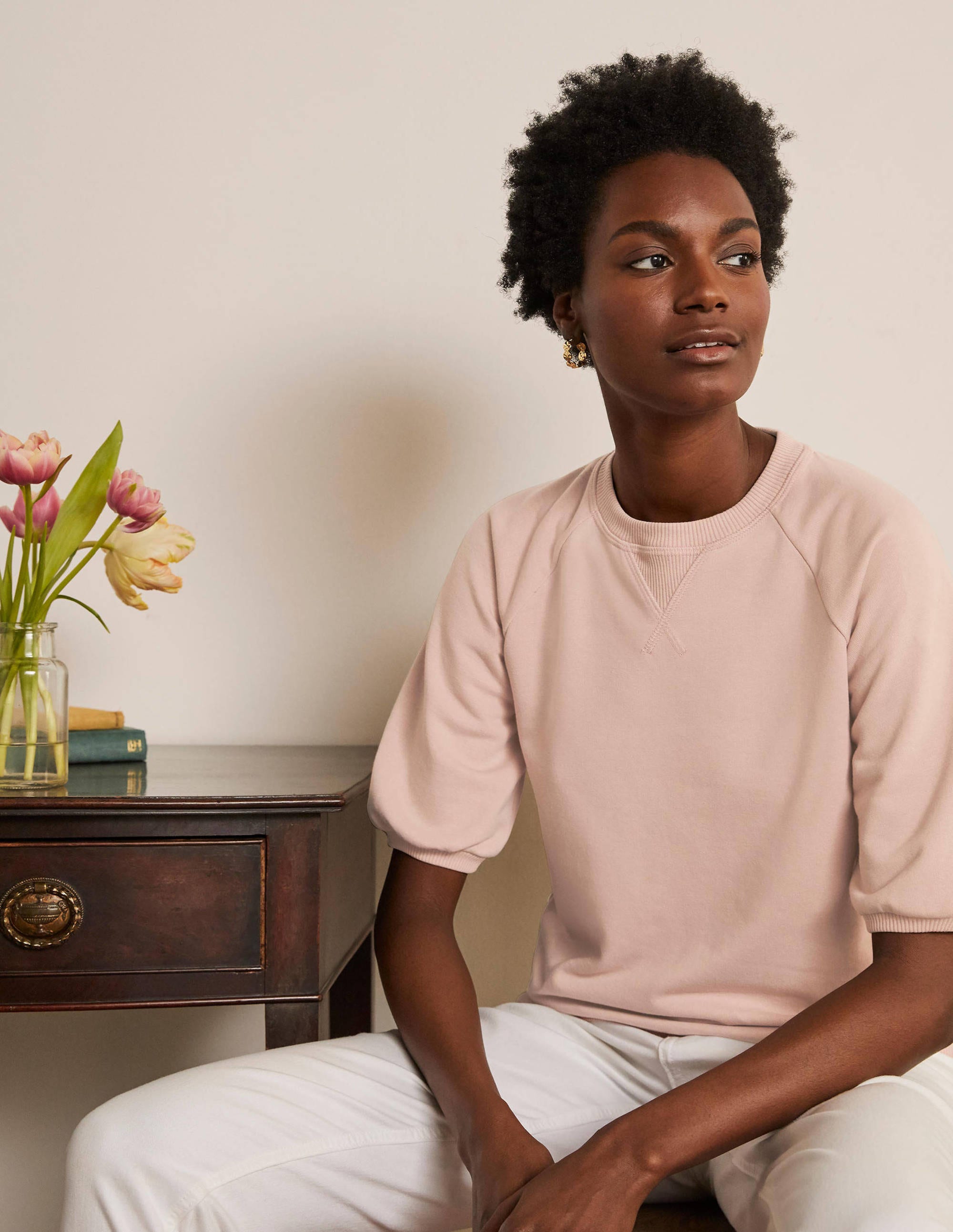 Sweatshirt mit kurzen Puffärmeln-Milchshake - Image 1