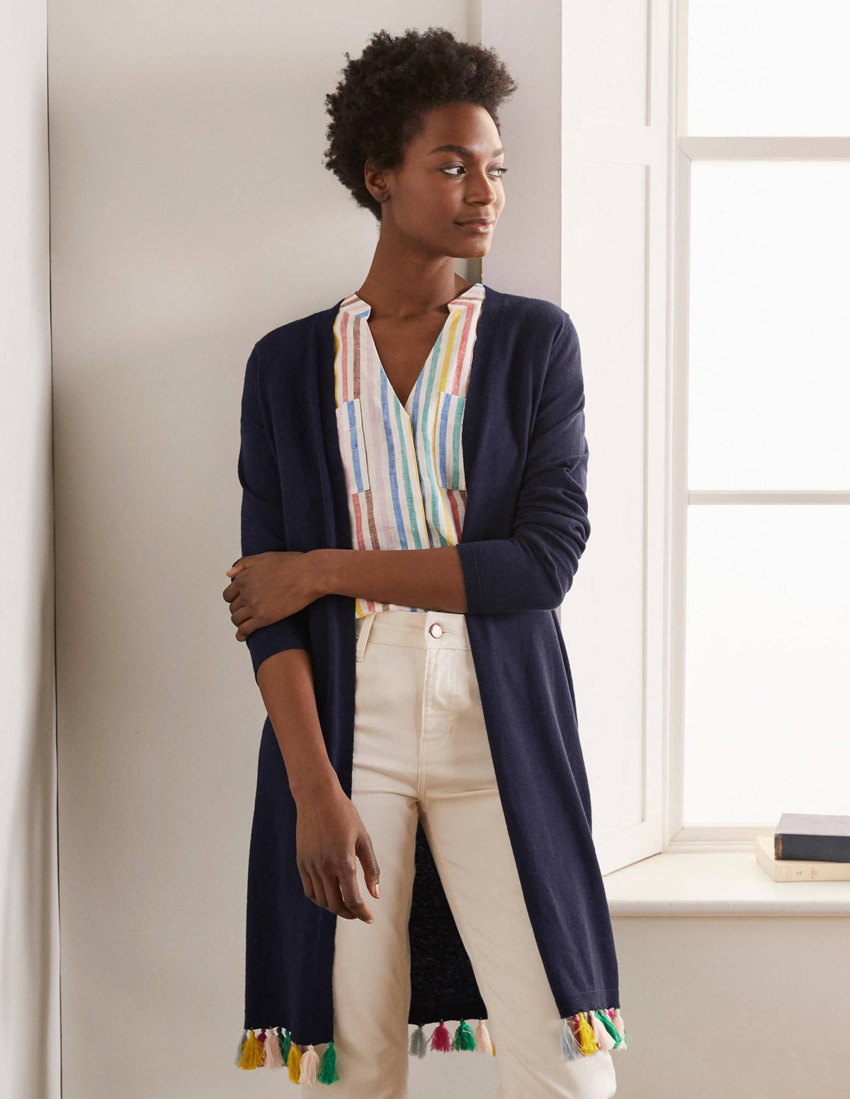 Elsdon Cardigan mit Quasten-Marineblau - Image 1