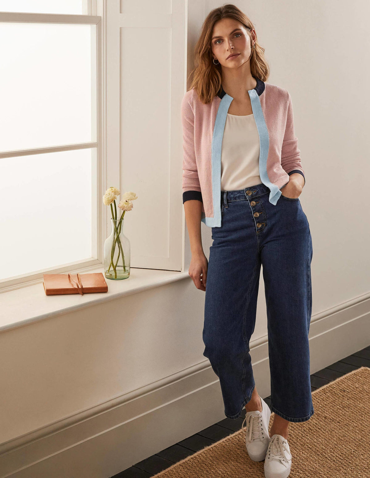 Gilet Dalton en lin-Colourblock milkshake - Image 2
