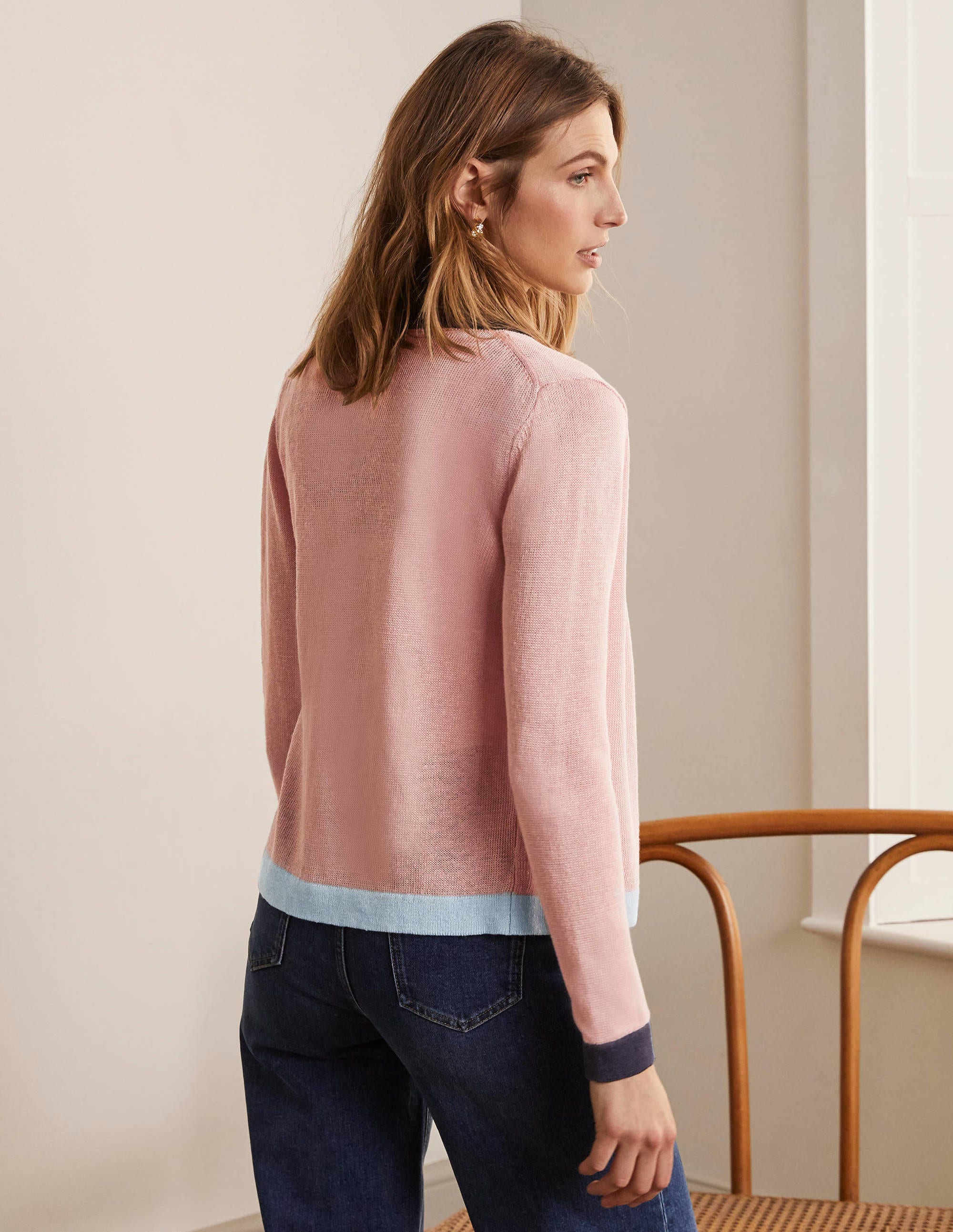 Gilet Dalton en lin-Colourblock milkshake - Image 3