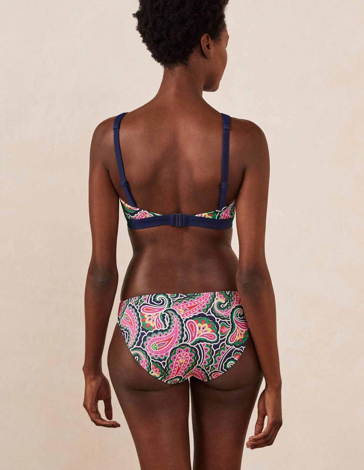 Amalfi Bikini Bottoms-French Navy, Summer Paisley-2