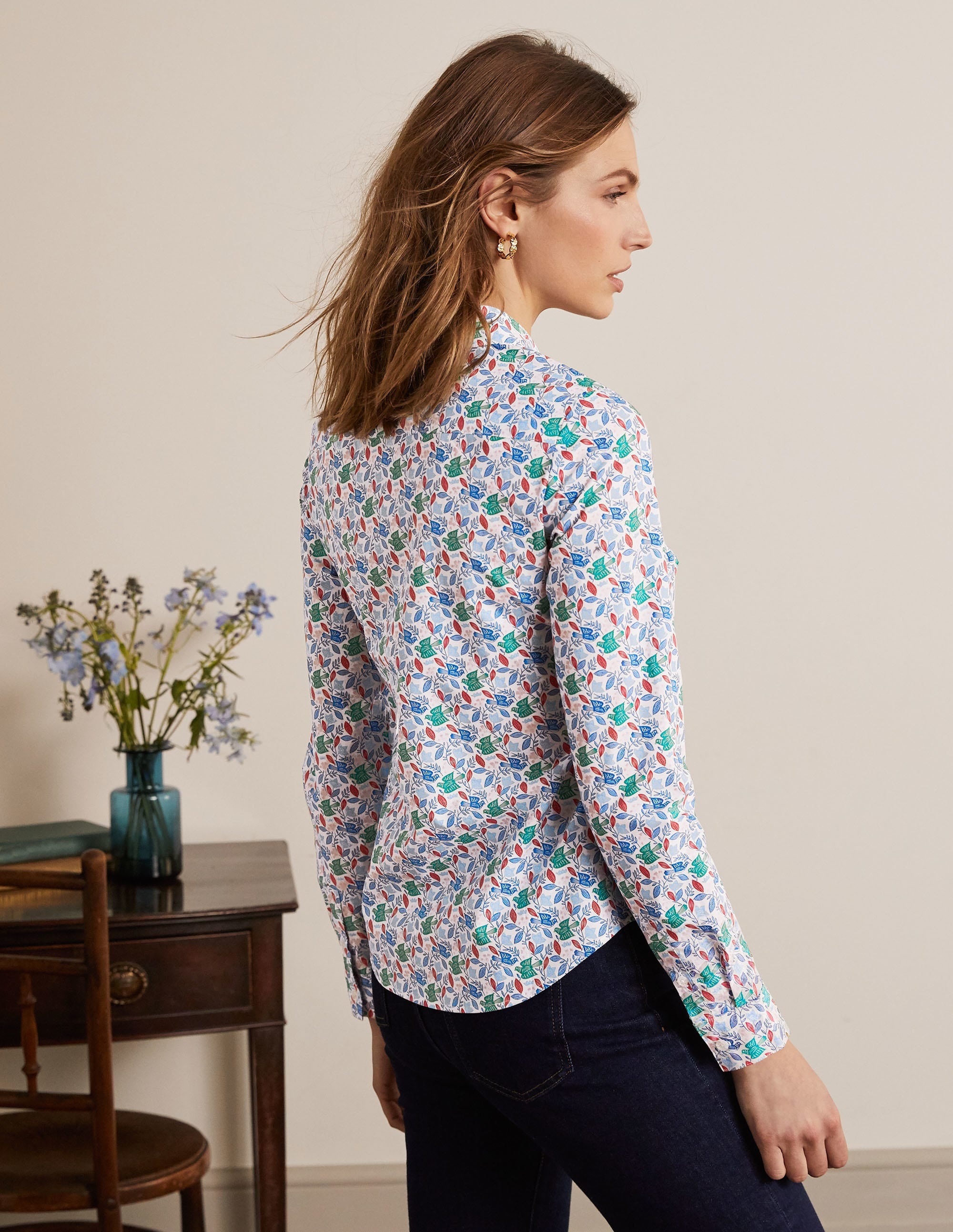 Modern Classic Shirt-Ivory, Meadow Flight - Image 2