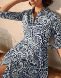 Kitty Midi Shirt Dress-Aircraft, Summer Paisley