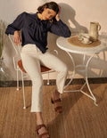 Blouse Rosaline en soie-Bleu marine