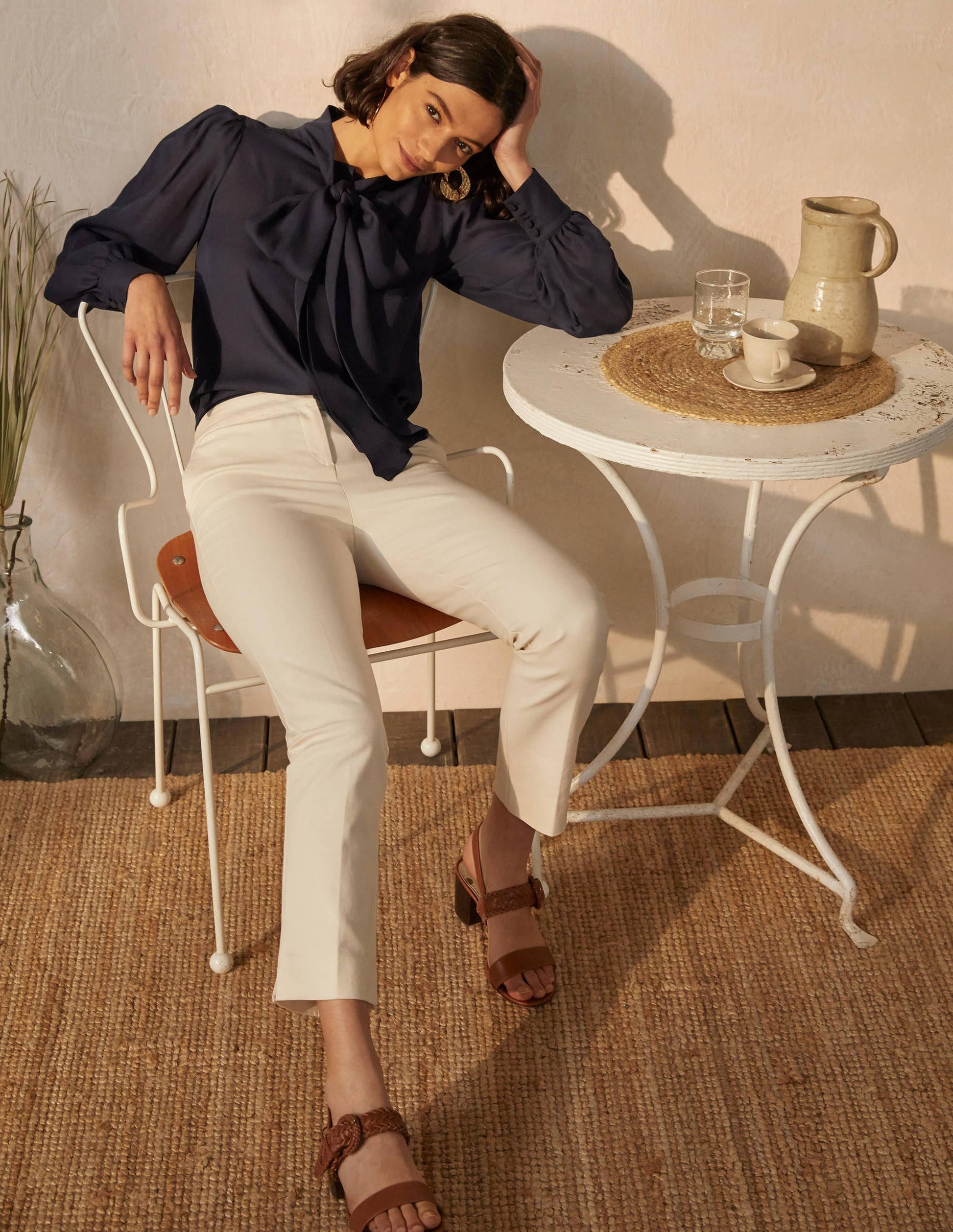 Blouse Rosaline en soie-Bleu marine-1