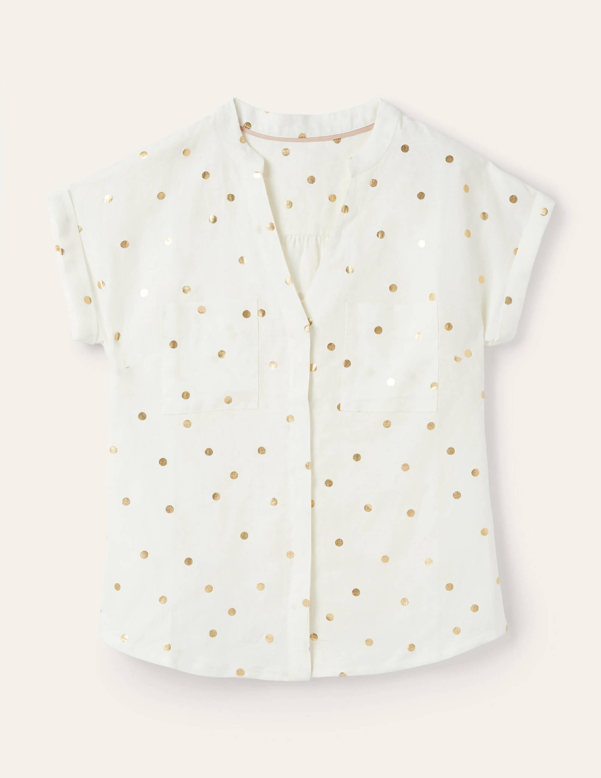 Evie Leinenhemd-Naturweiß, Polka-Tupfen - Image 6