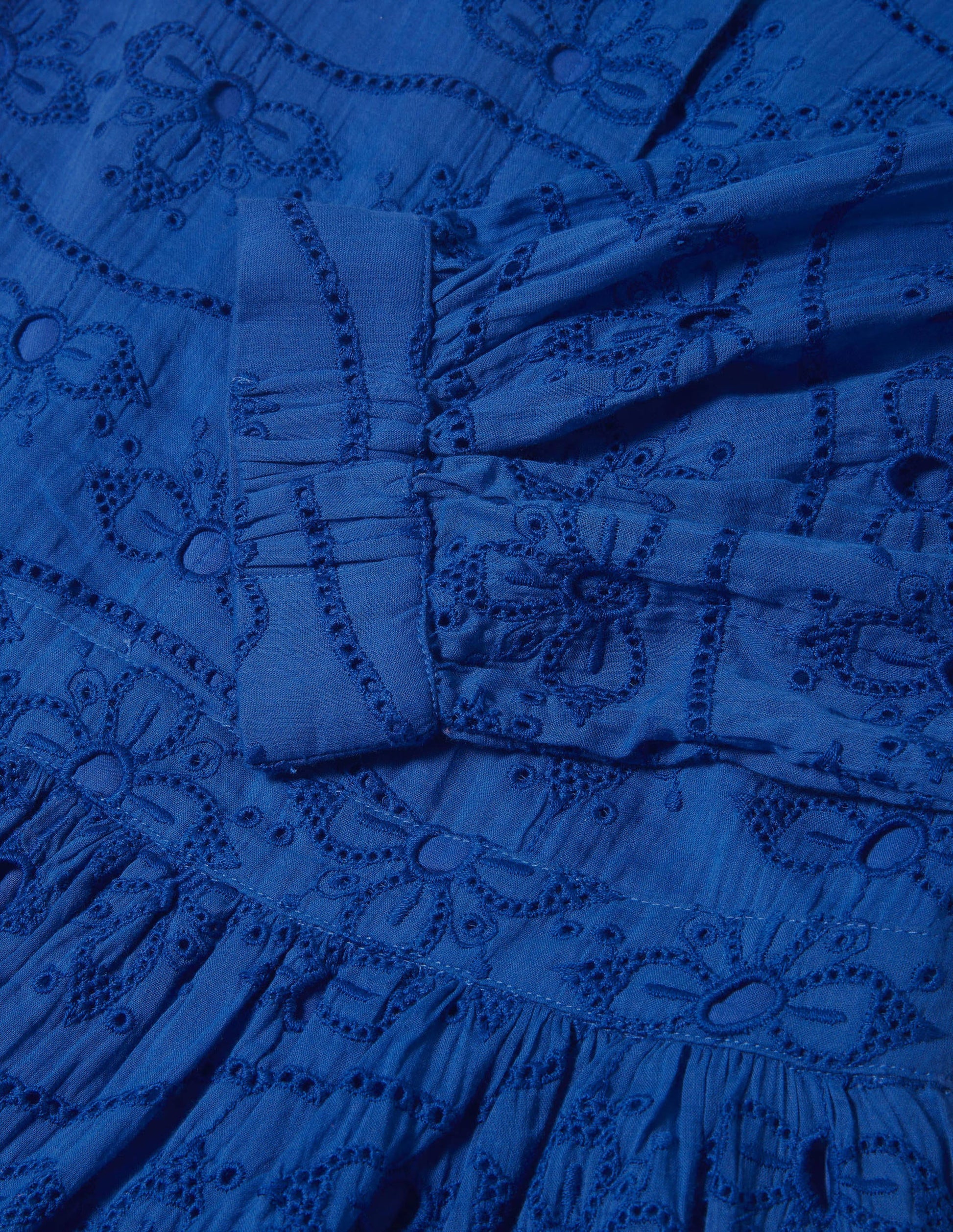 Baumwollkleid mit Lochstickerei-Gipfelblau-6